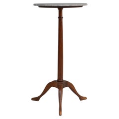 19th Century French Georgian Tripod Side Table With Marble Top