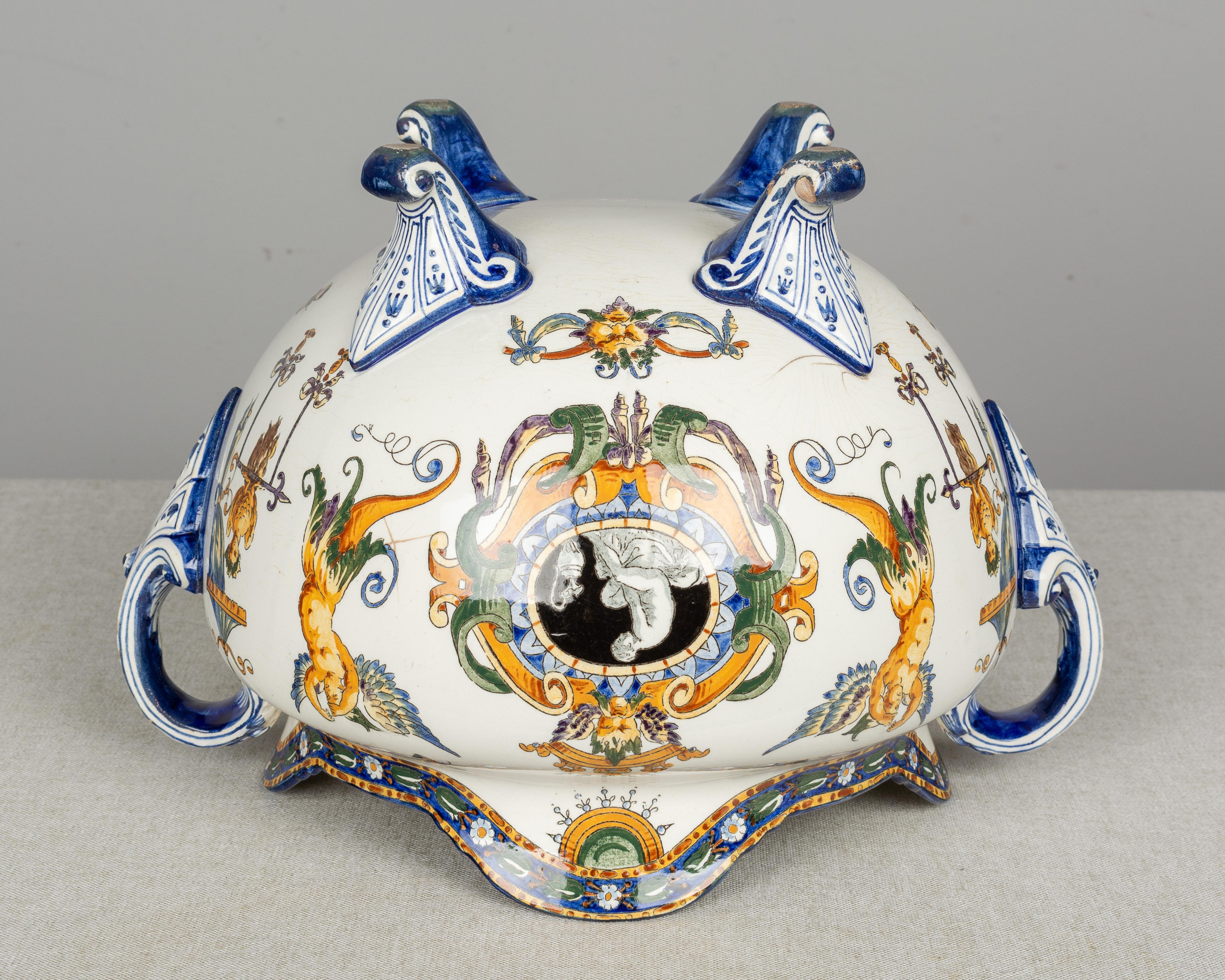 19th Century French Gien Faience Cachepot 6