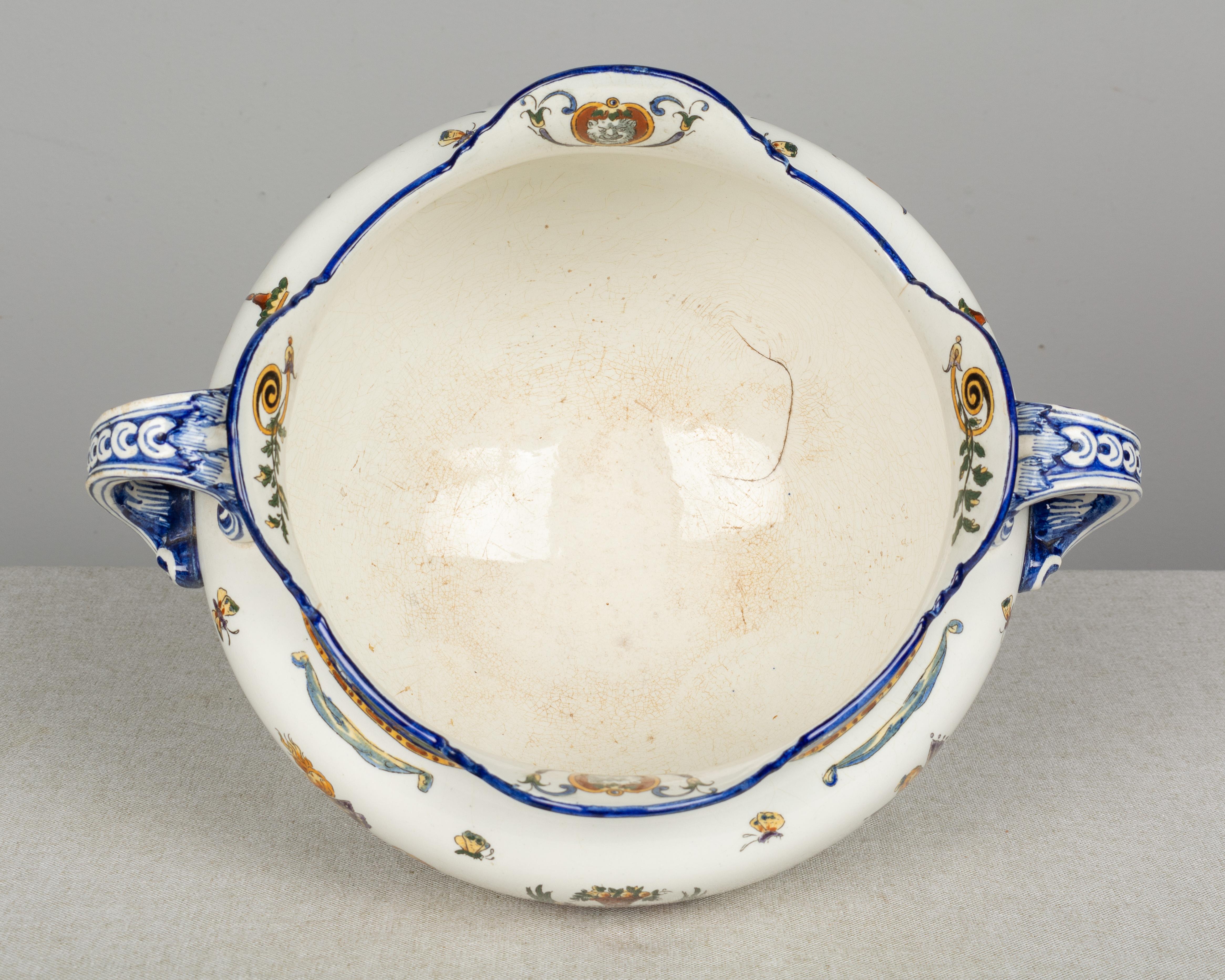 19th Century French Gien Faience Cachepot 7