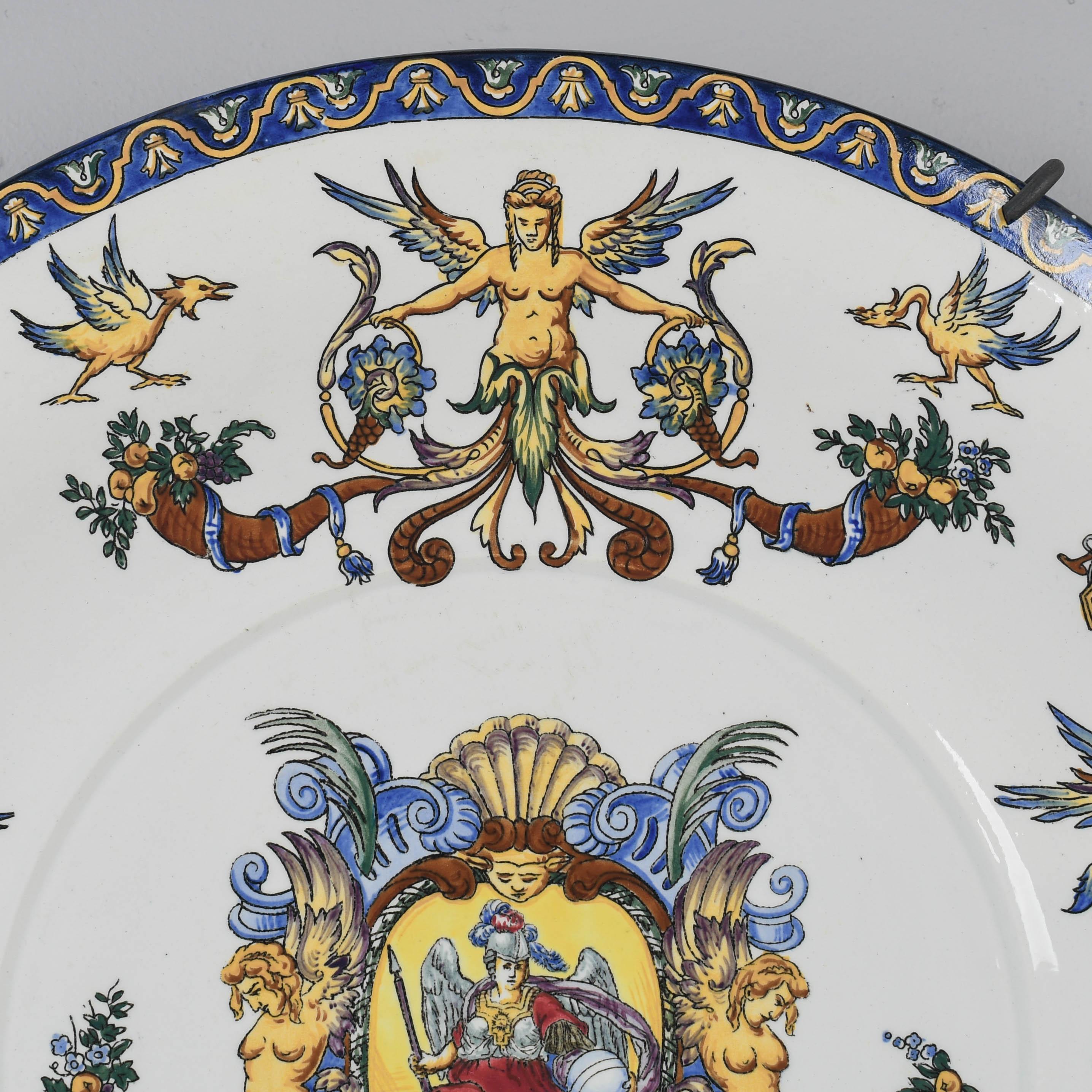 XIXe siècle Plat en faïence de Gien du 19e siècle en vente