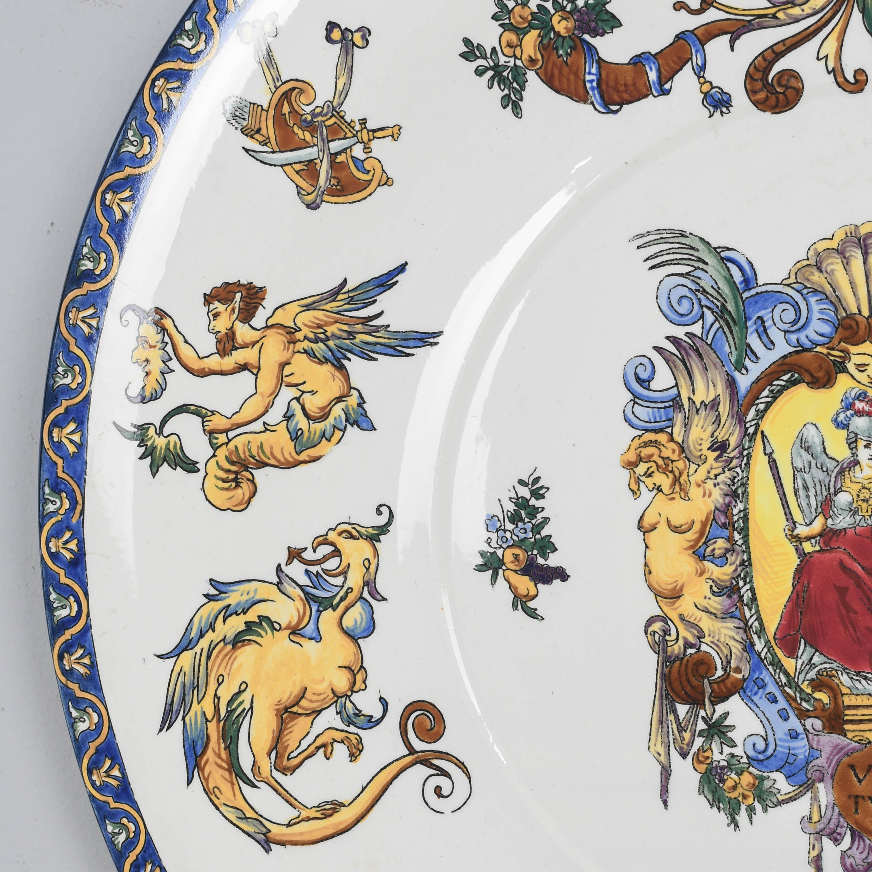 Plat en faïence de Gien du 19e siècle en vente 1