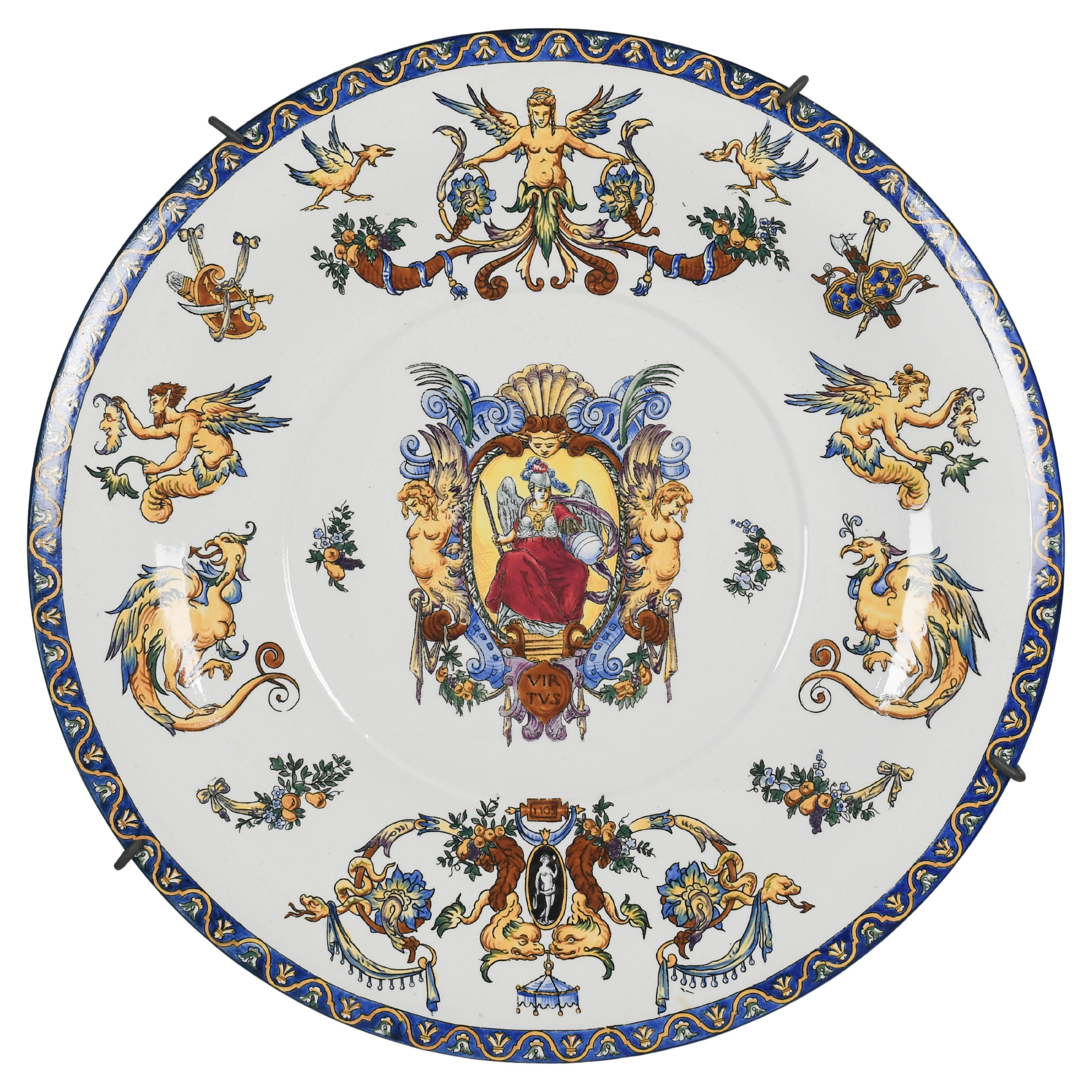 19th Century French Gien Faience Platter