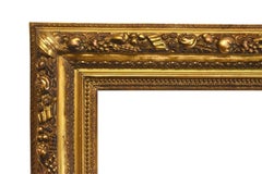 19th Century French Gilded Gesso 15x21 Picture Frame