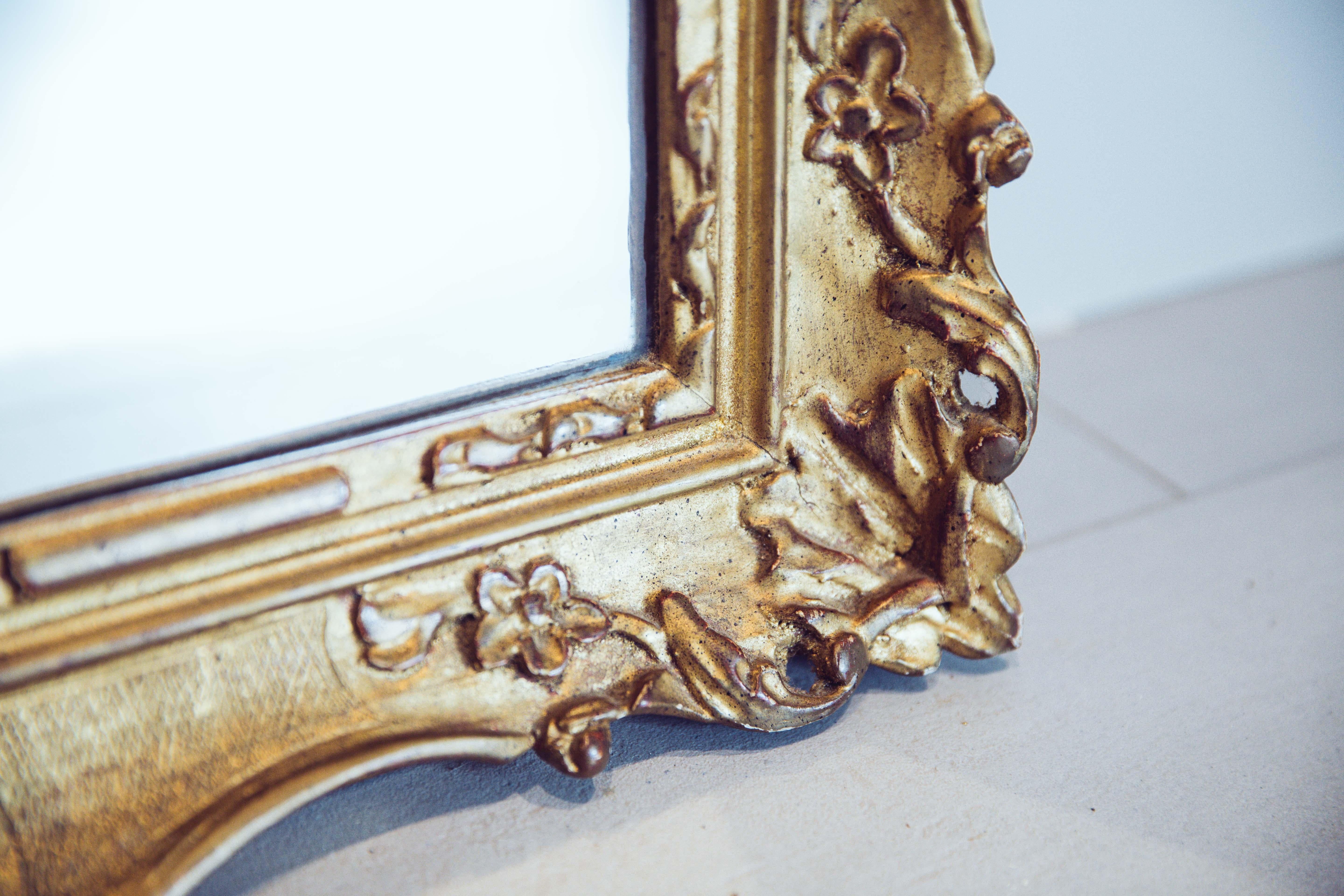 Mid-19th Century 19th Century French Gilded Louis XV Mirror For Sale