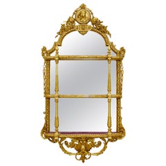 19th Century French Gilded Mirror Backed Wall Shelves