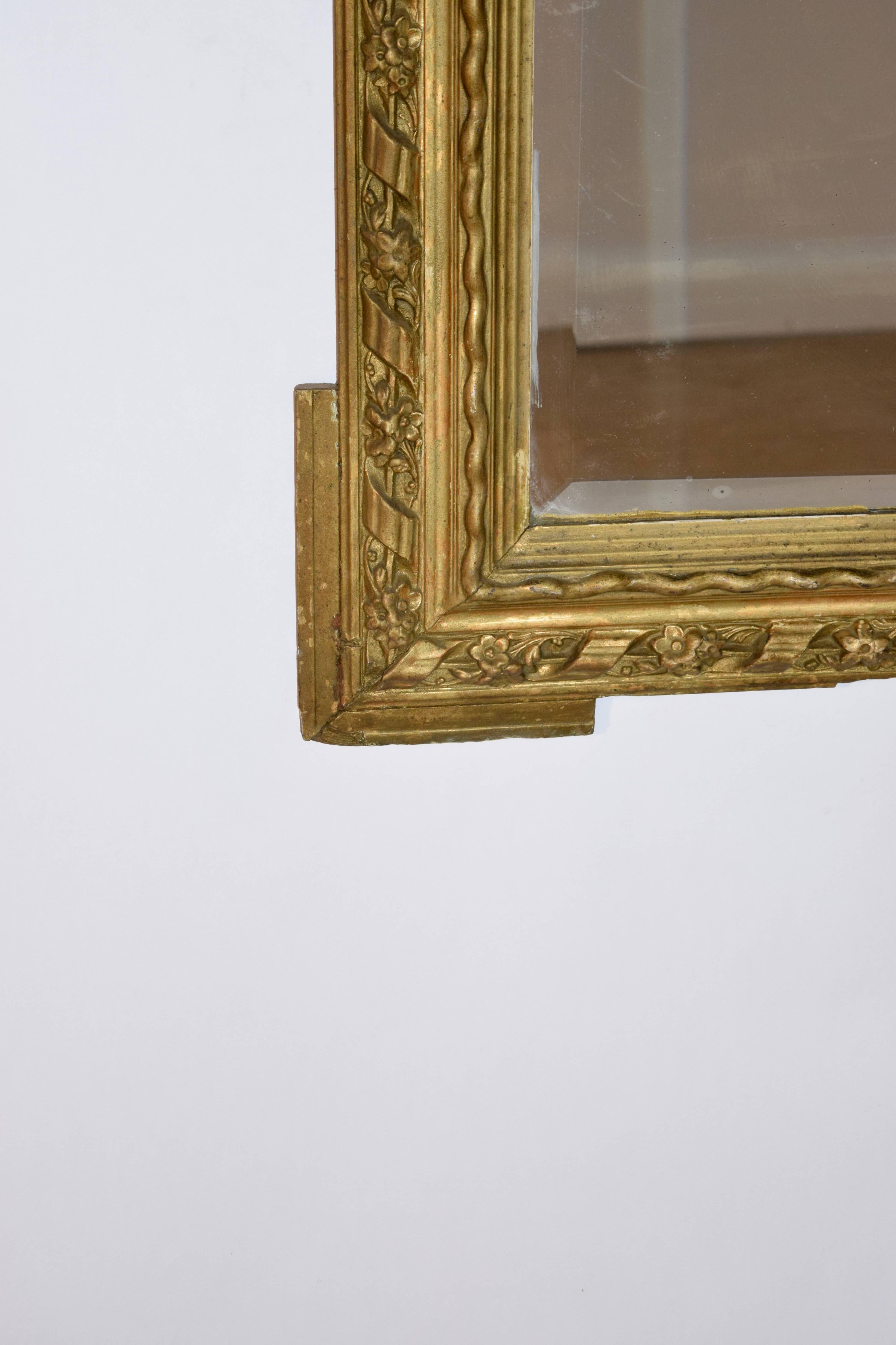 19th Century French Gilded Mirror In Good Condition In High Point, NC