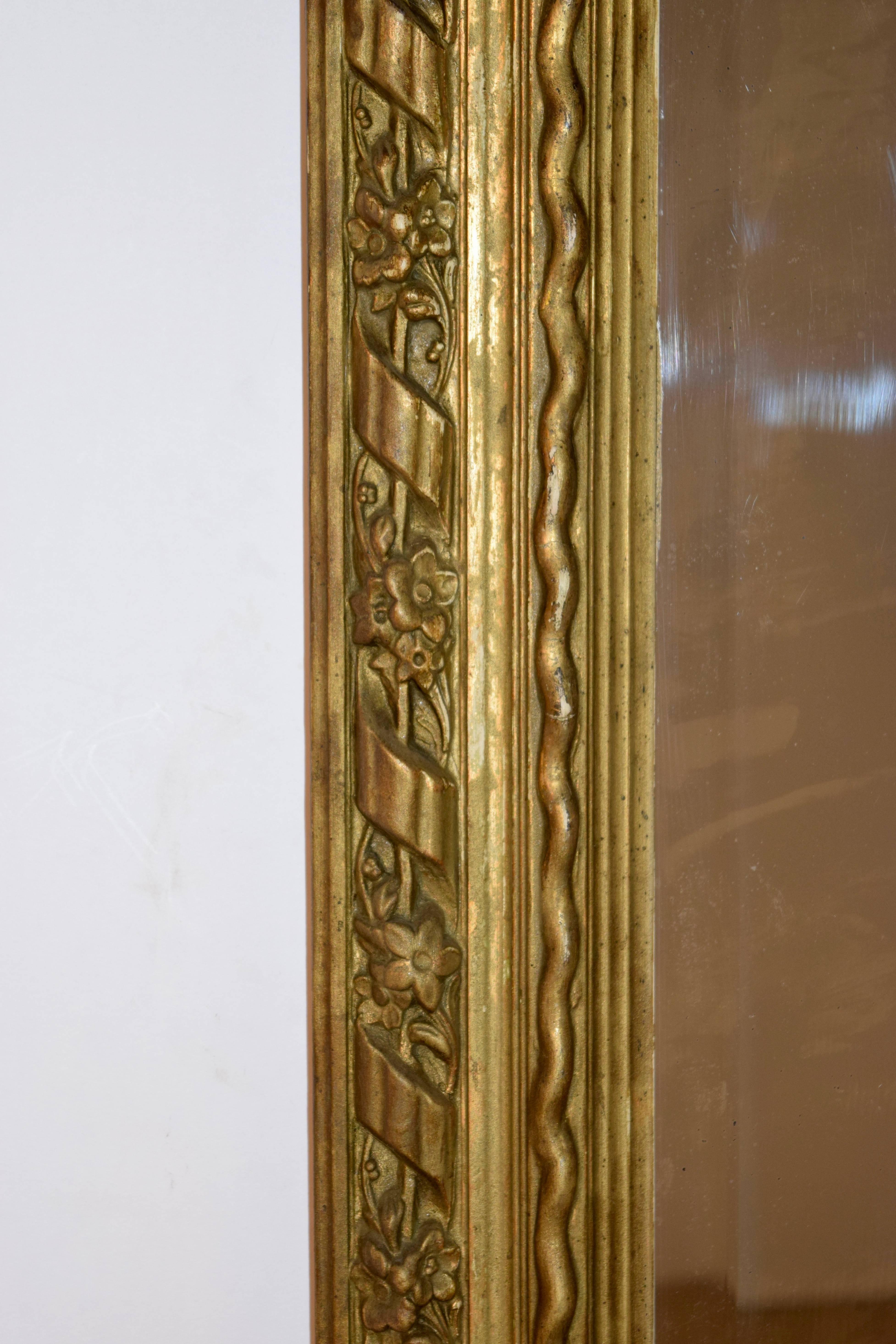 Pine 19th Century French Gilded Mirror