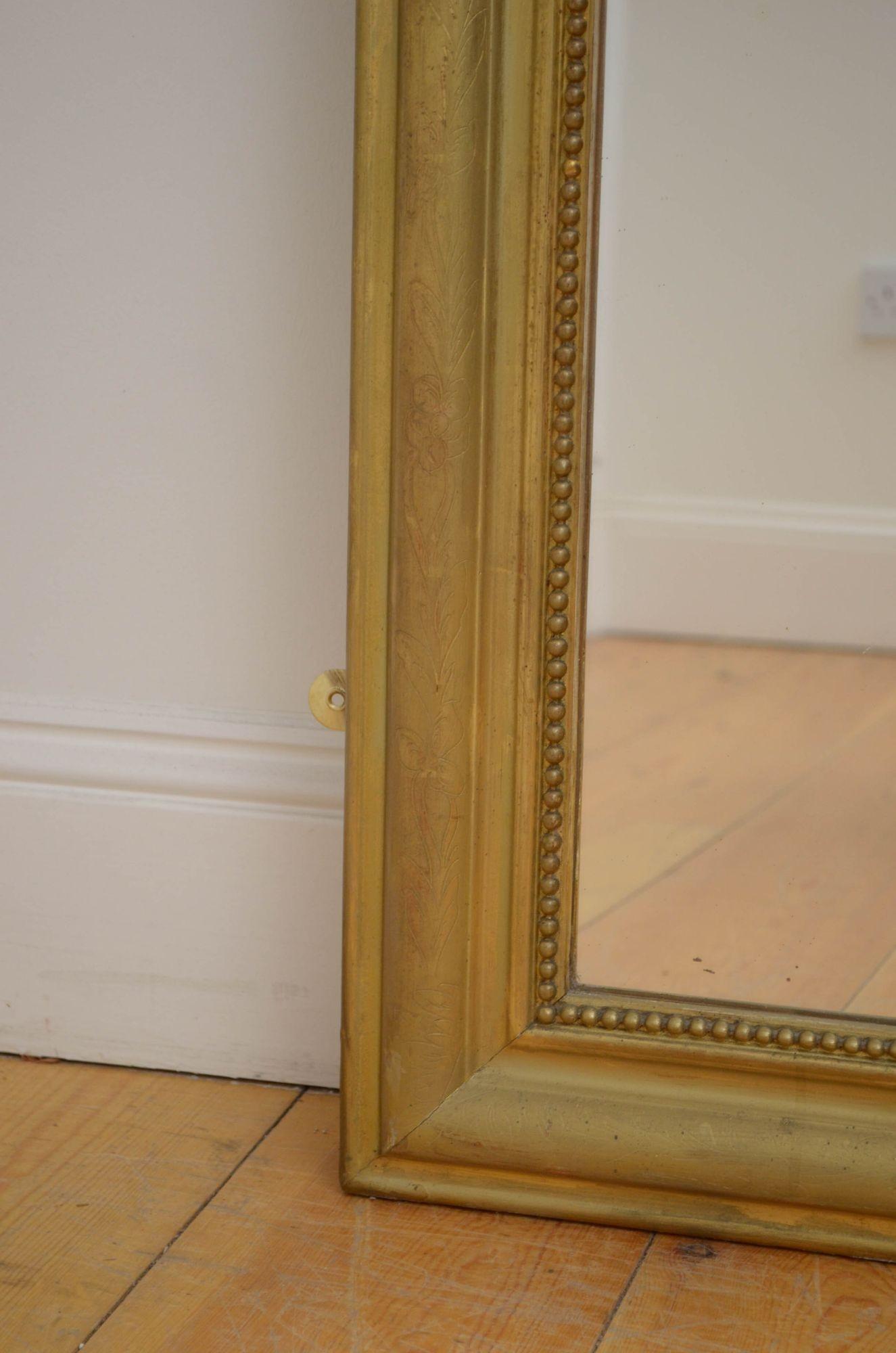 Gesso 19th Century, French, Gilded Mirror