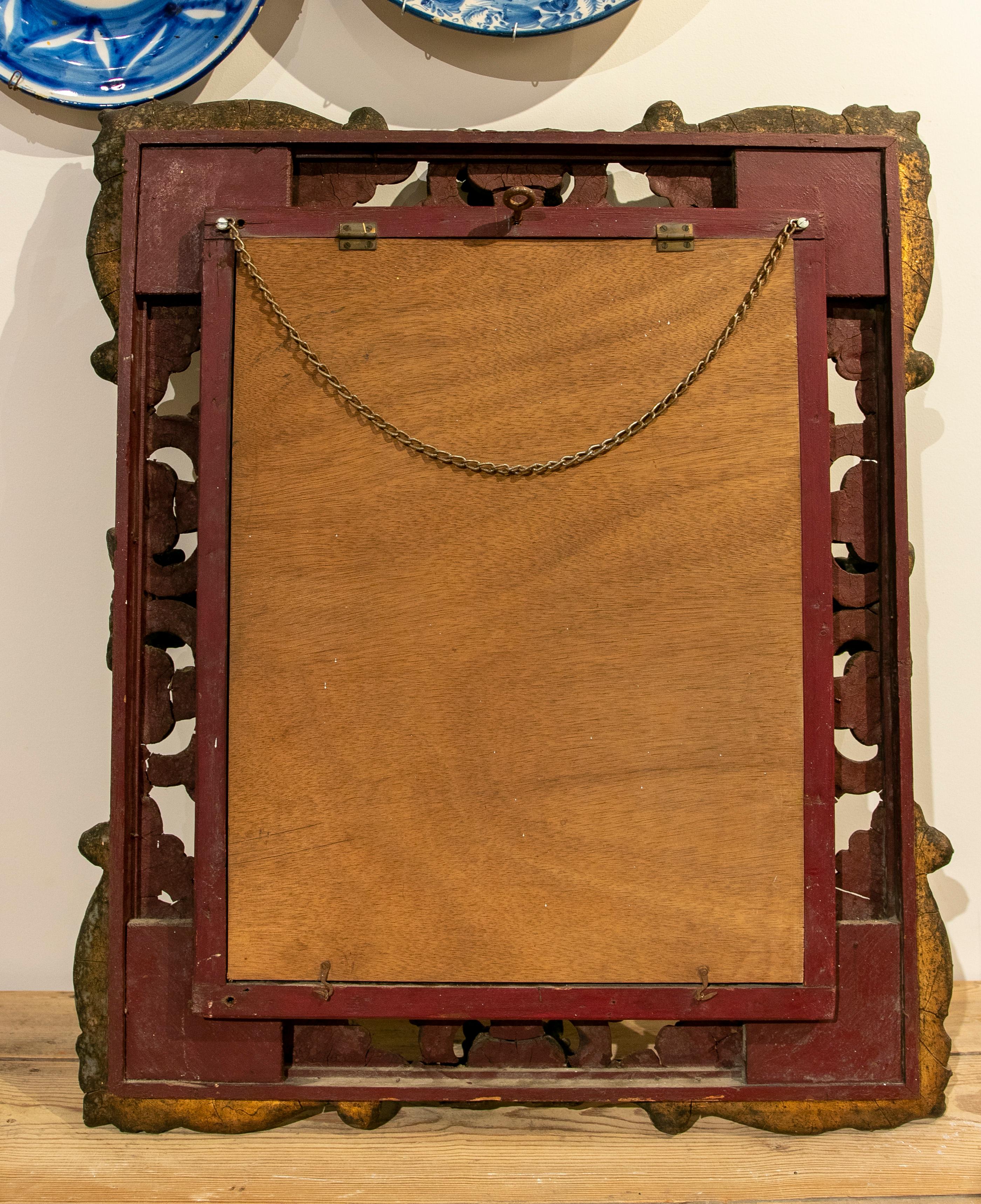 Französischer vergoldeter Spiegel des 19. Jahrhunderts mit Goldtabletts im Angebot 5