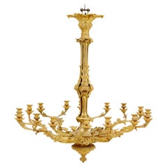 Antique 19th century French gilded ormolu 8-arm chandelier