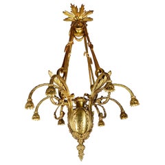 19th Century French gilded ormolu classical chandelier