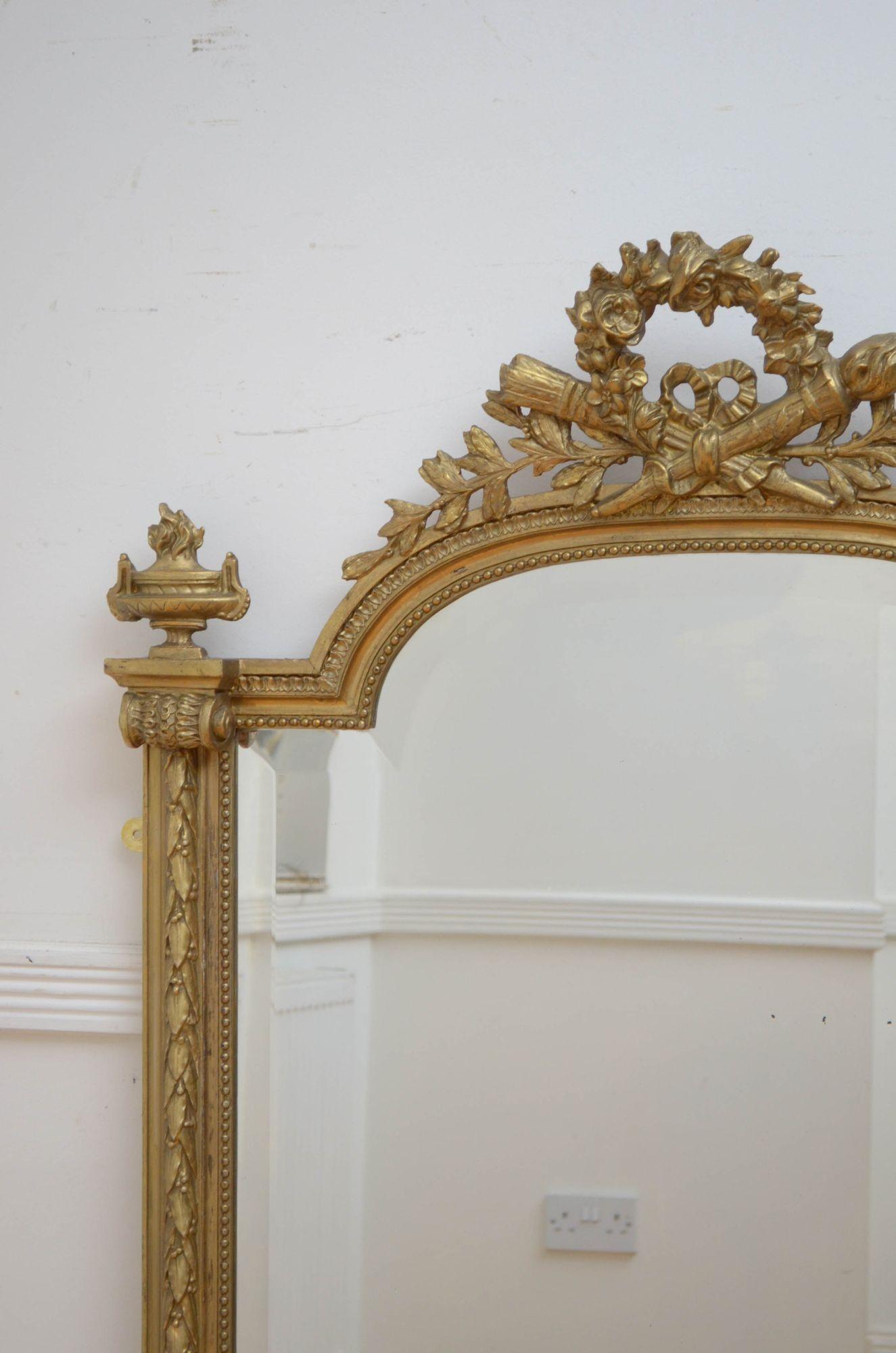 19th Century French Gilded Pier Mirror 2