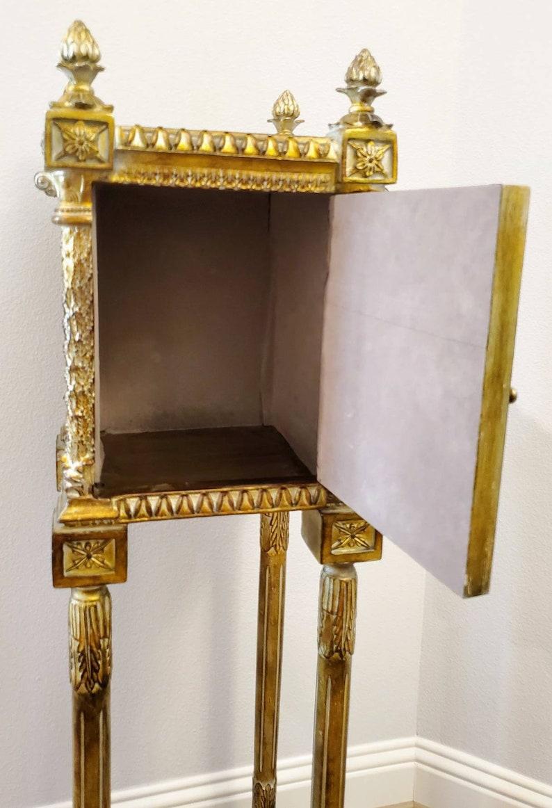Neoclassical 19th Century French Gilded Porcelain Jewelry Cabinet, Manner of Martin Carlin For Sale