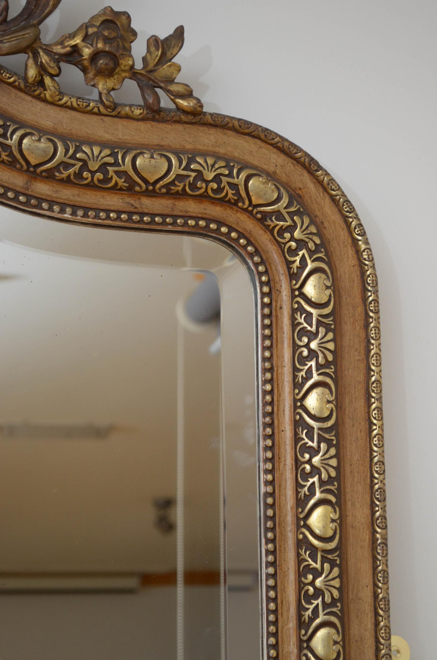 19th Century French Gilded Wall Mirror or a Leaner 8