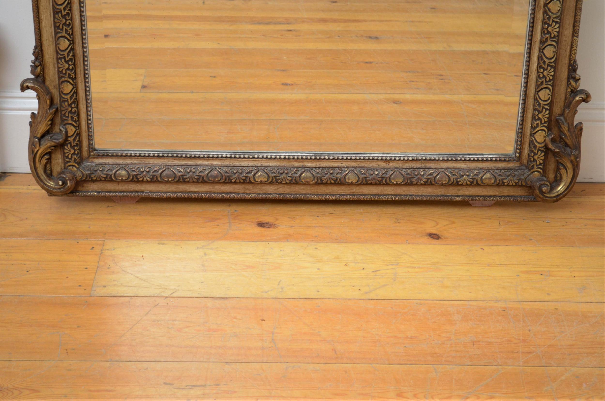 Victorian 19th Century French Gilded Wall Mirror or a Leaner