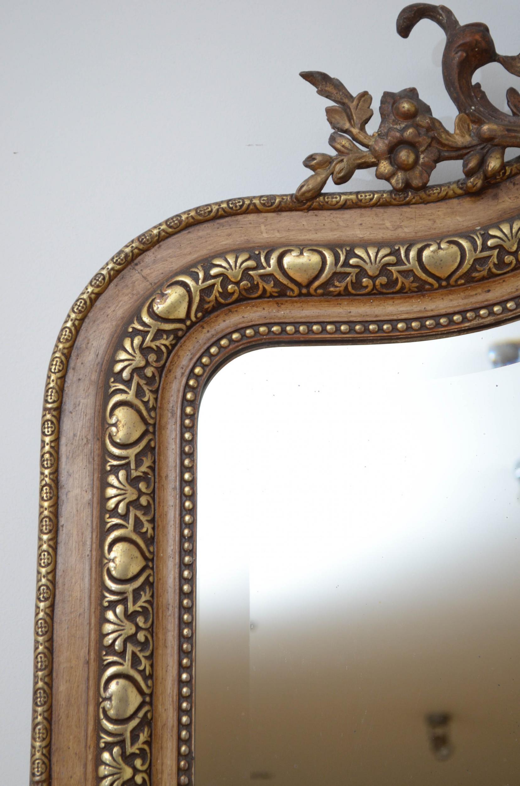 19th Century French Gilded Wall Mirror or a Leaner 3