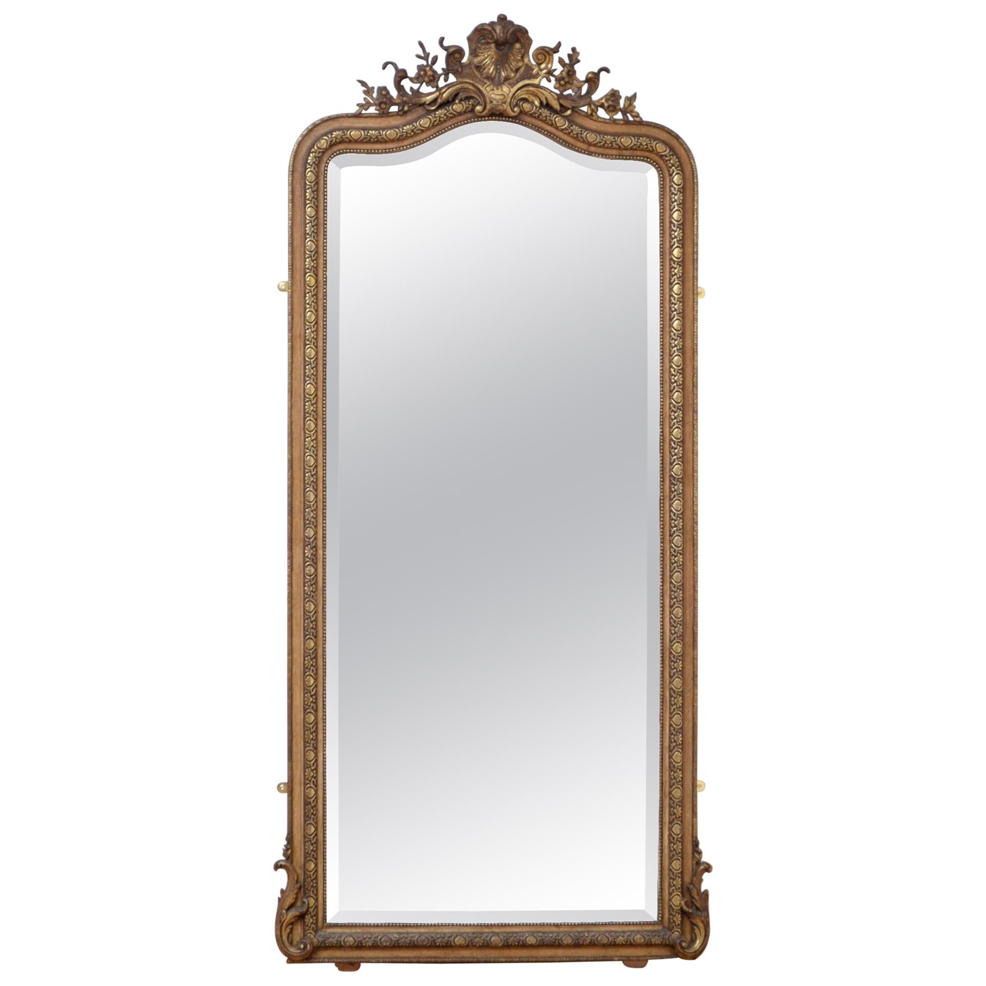 19th Century French Gilded Wall Mirror or a Leaner