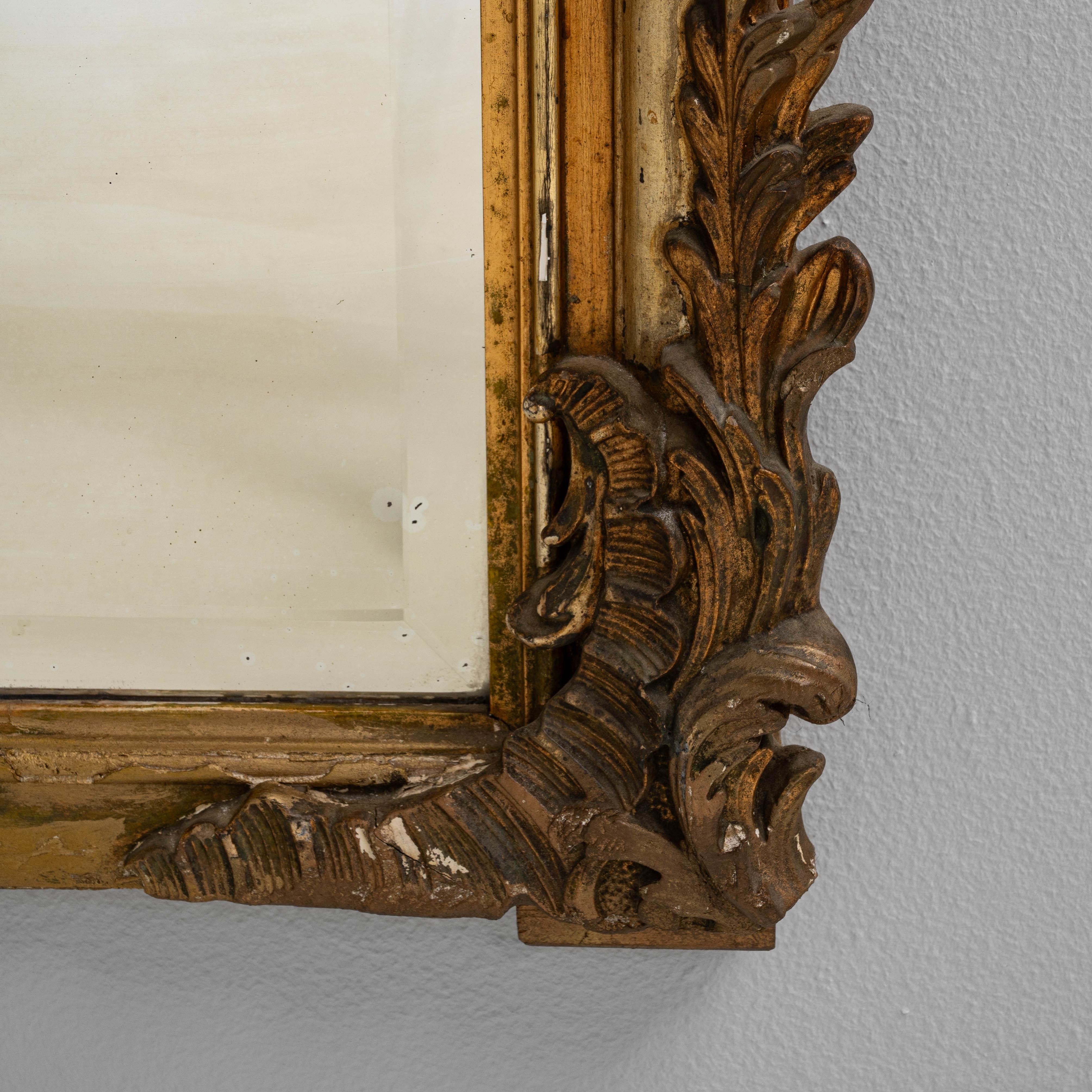 Espejo Francés de Madera Dorada del Siglo XIX en venta 6