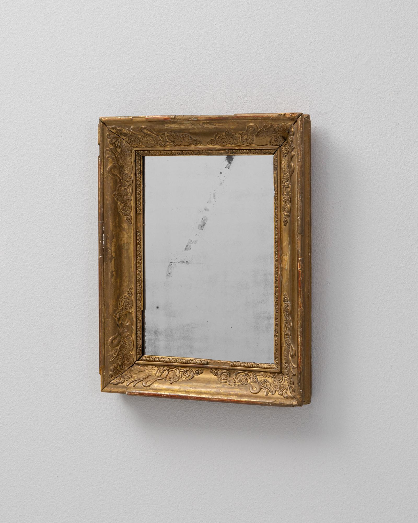 19th Century French Gilded Wooden Mirror siglo XIX en venta