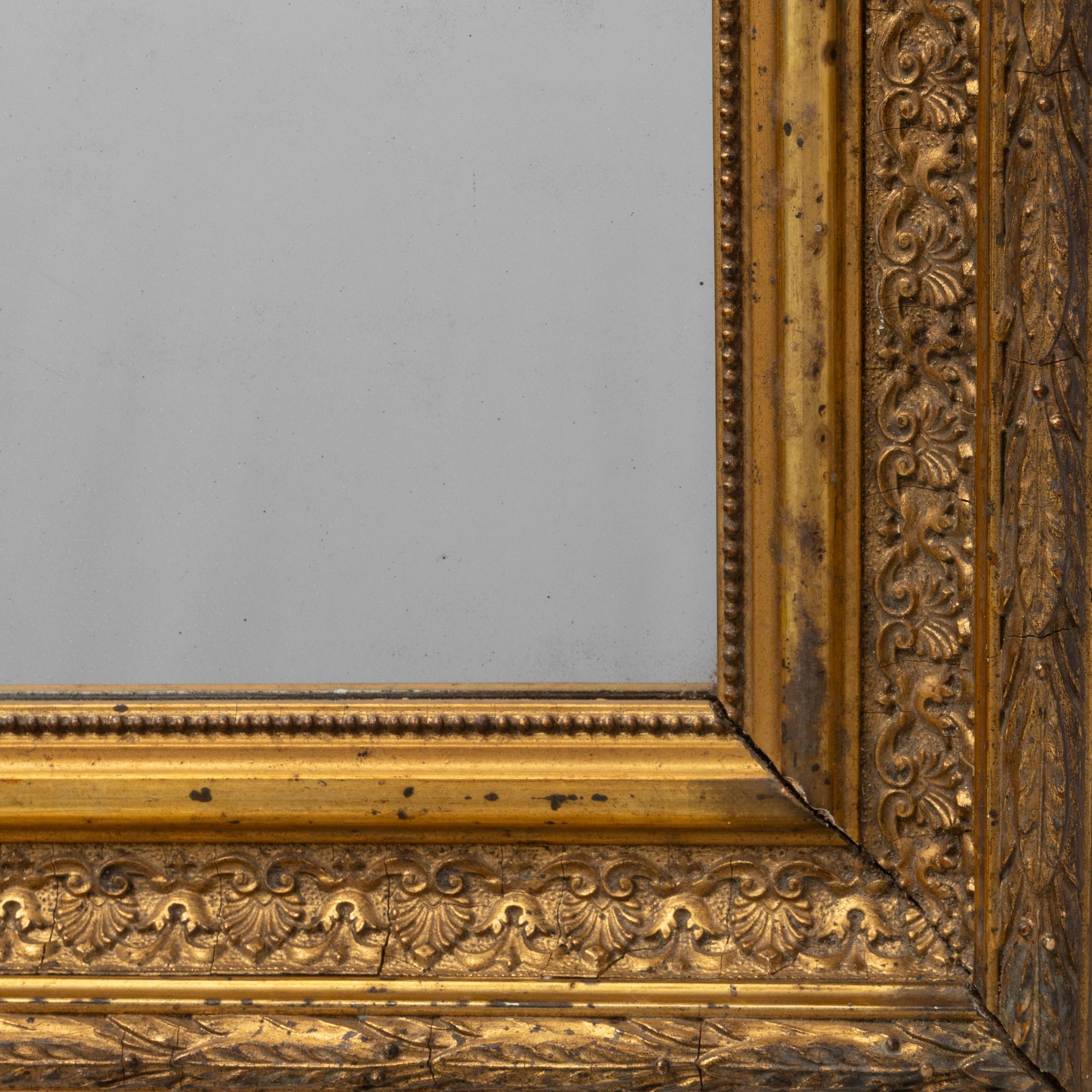 Specchio francese in legno dorato del XIX secolo in vendita 3