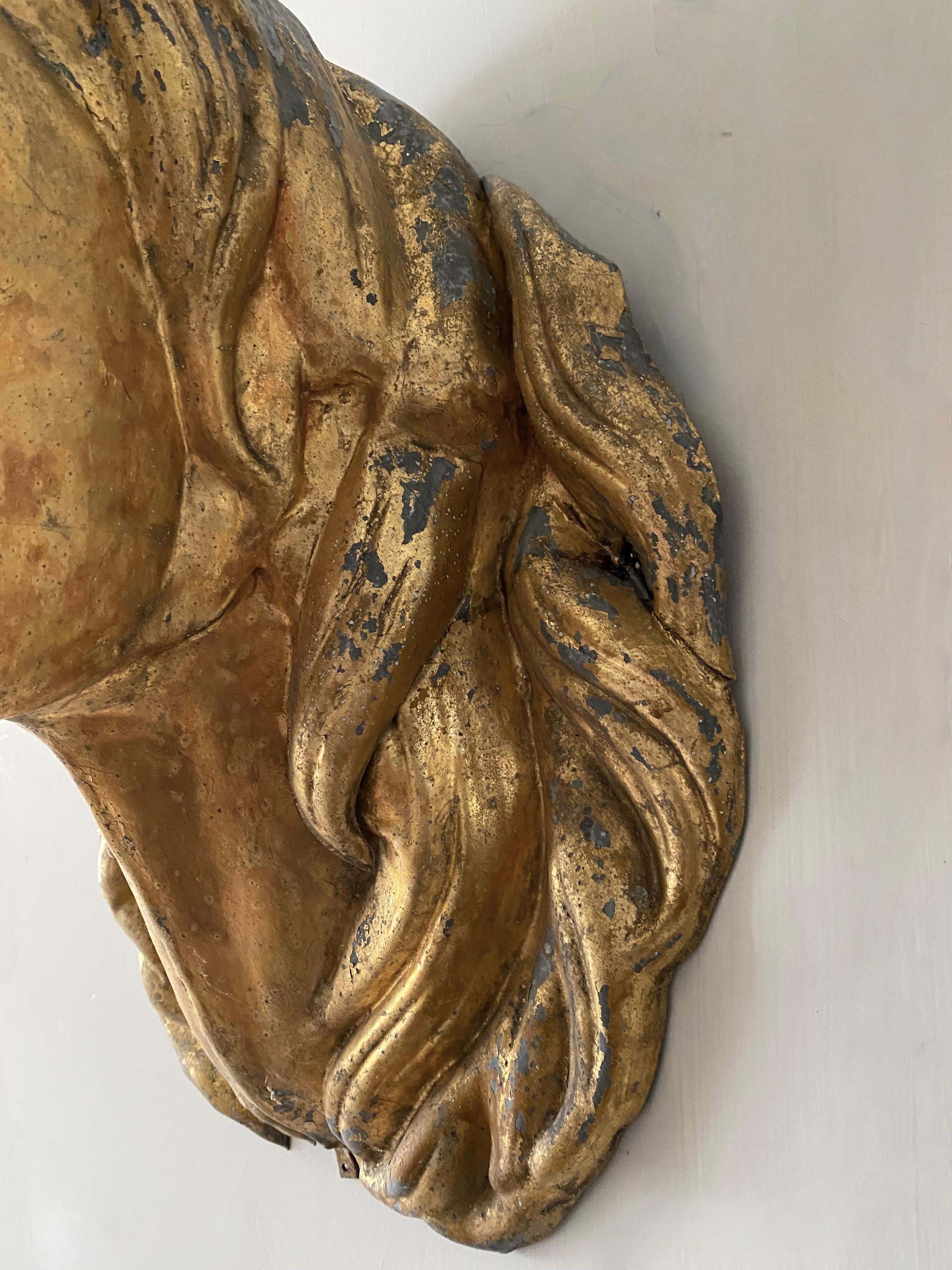 19th Century French Gilded Zinc Horse Head For Sale 1