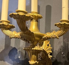 Appliques à 4 lumières en bronze doré du 19e siècle