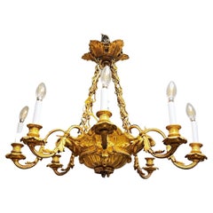 19th Century French Gilt Bronze 8-Light Chandelier in Louis XV Style