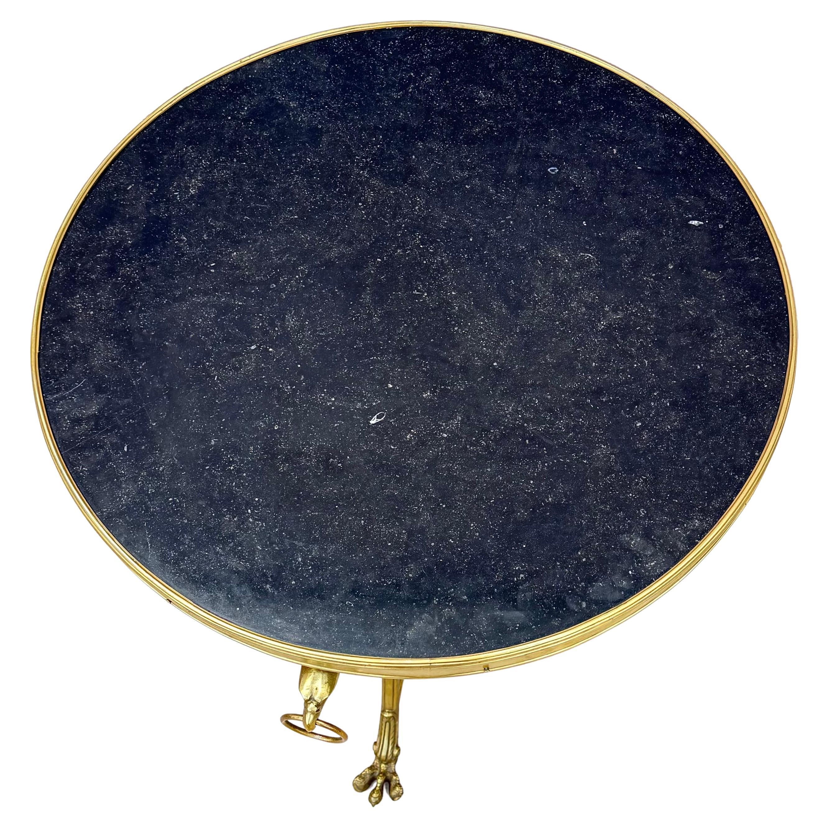 Table de Gueridon en bronze doré et marbre du 19ème siècle Bon état - En vente à Bradenton, FL