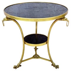 19th Century French Gilt Bronze And Marble Gueridon Table