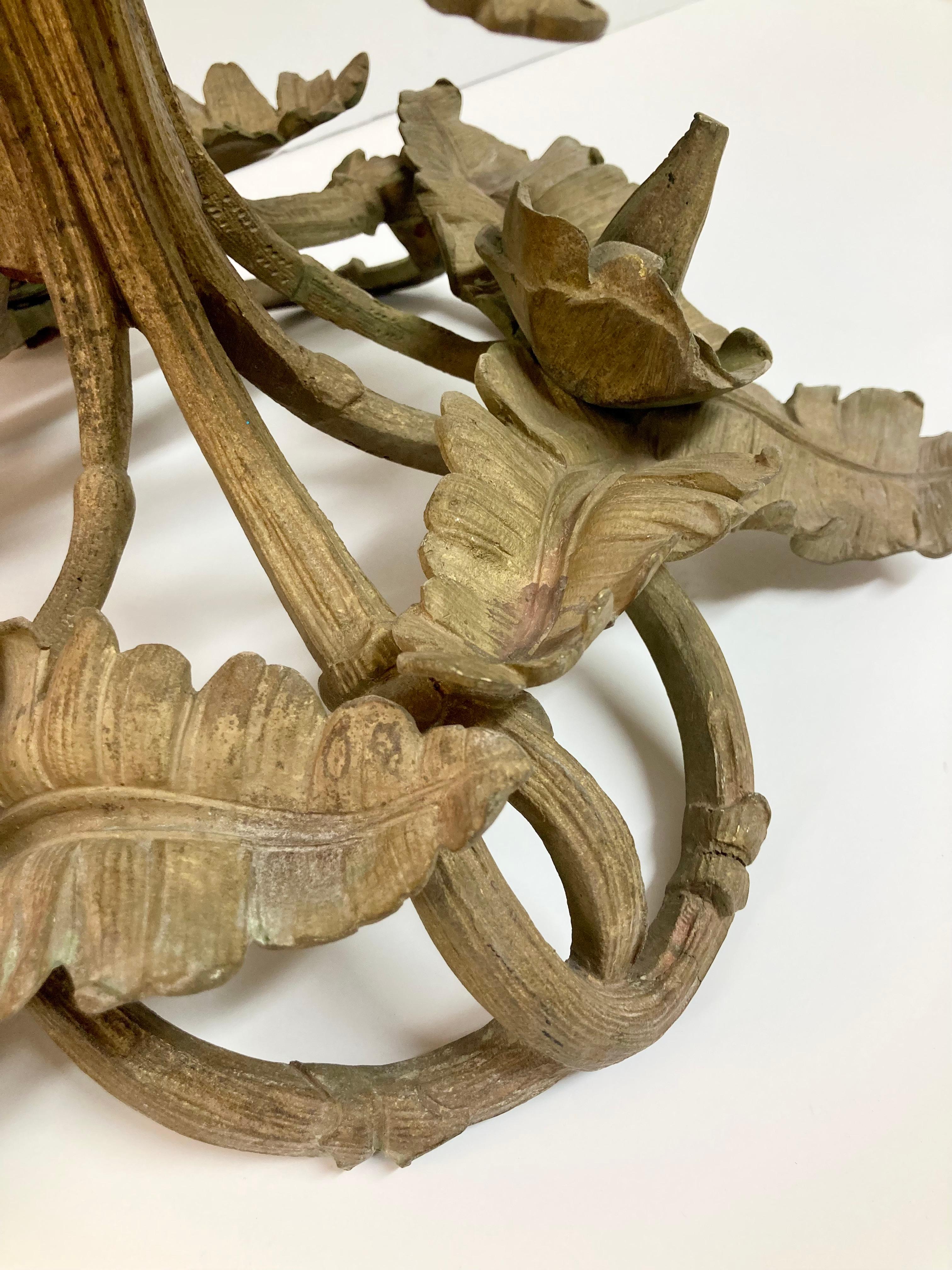 Base de lampe de table Art Nouveau du 19ème siècle en bronze doré français en vente 11