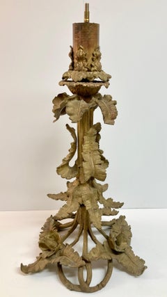 19th Century French Gilt Bronze Art Nouveau Table Lamp Base