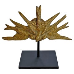 Antique 19th Century French Gilt Bronze Bird Fragment on Custom Mount