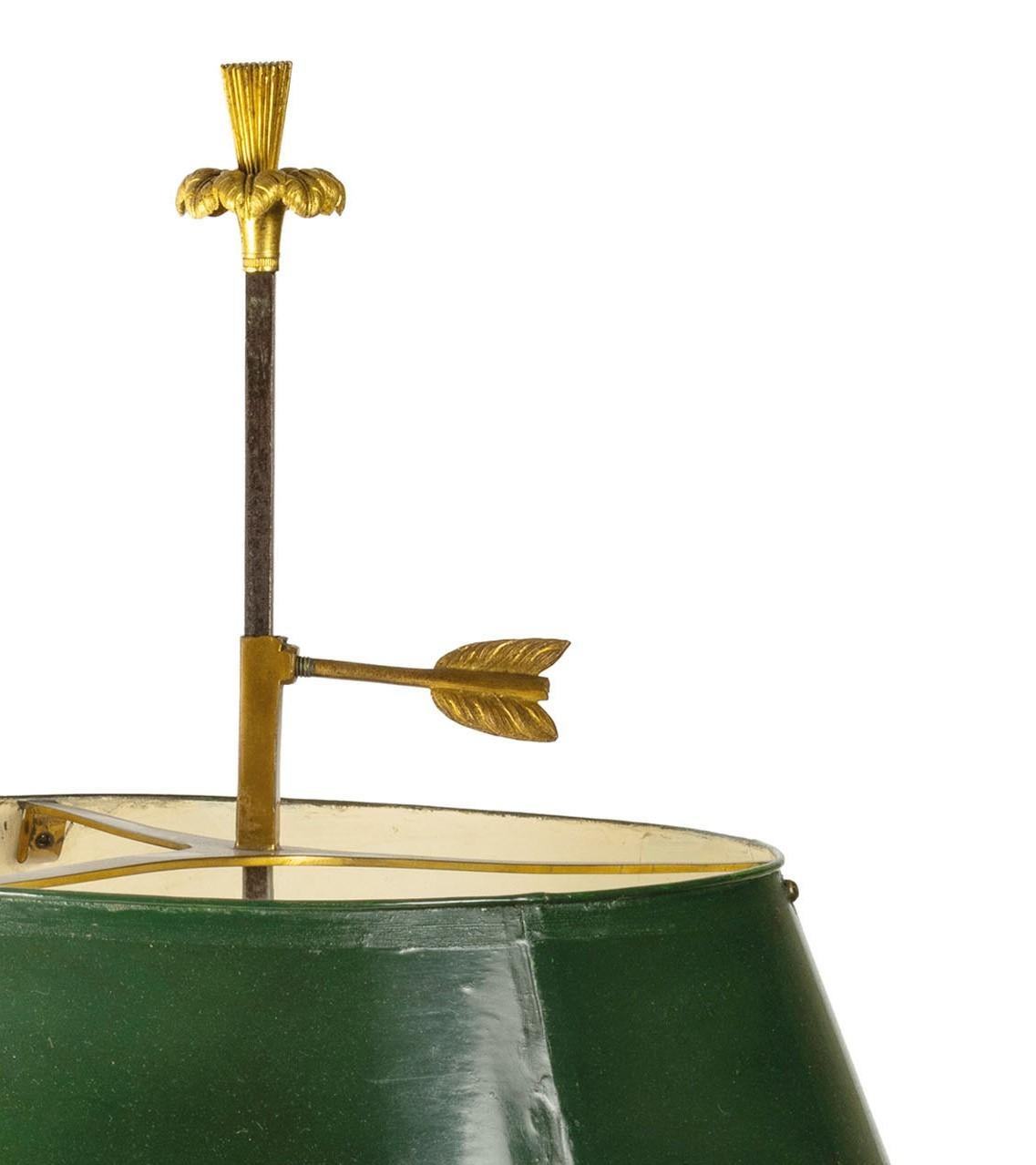 19. Jahrhundert, Französisch vergoldete Bronze Buillotte Lampe  im Angebot 1