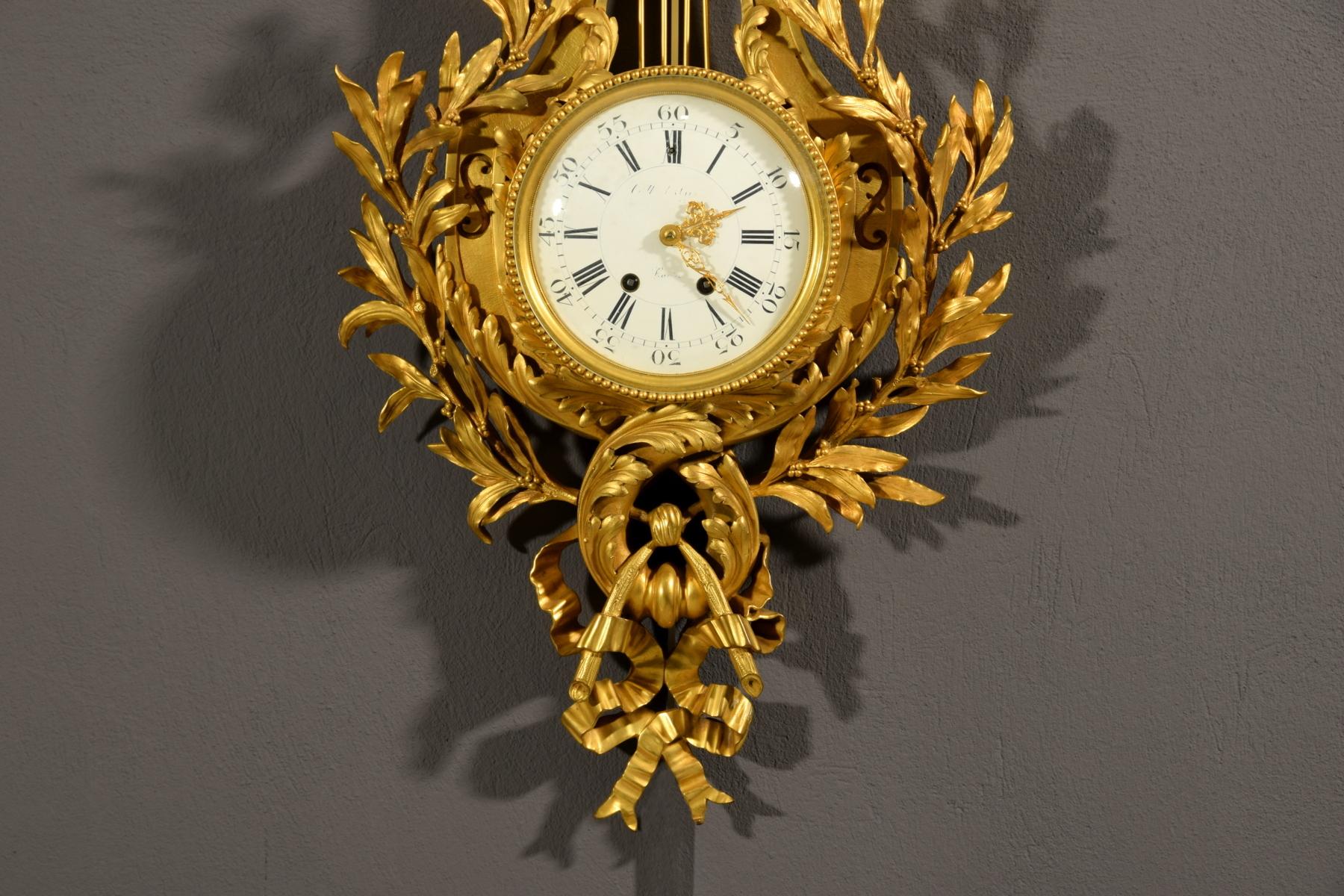 19th century, French Gilt Bronze Cartel Clock 6