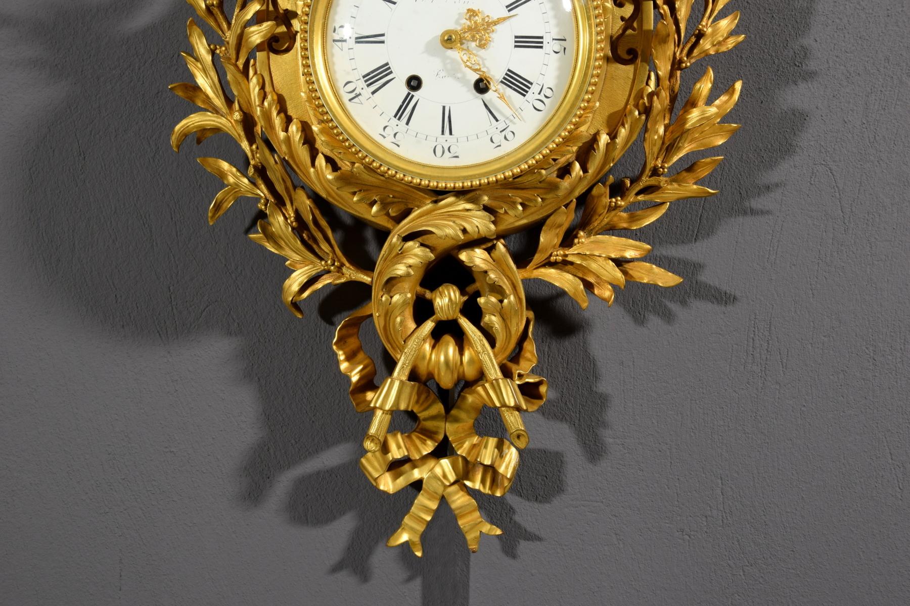 19th century, French Gilt Bronze Cartel Clock 10
