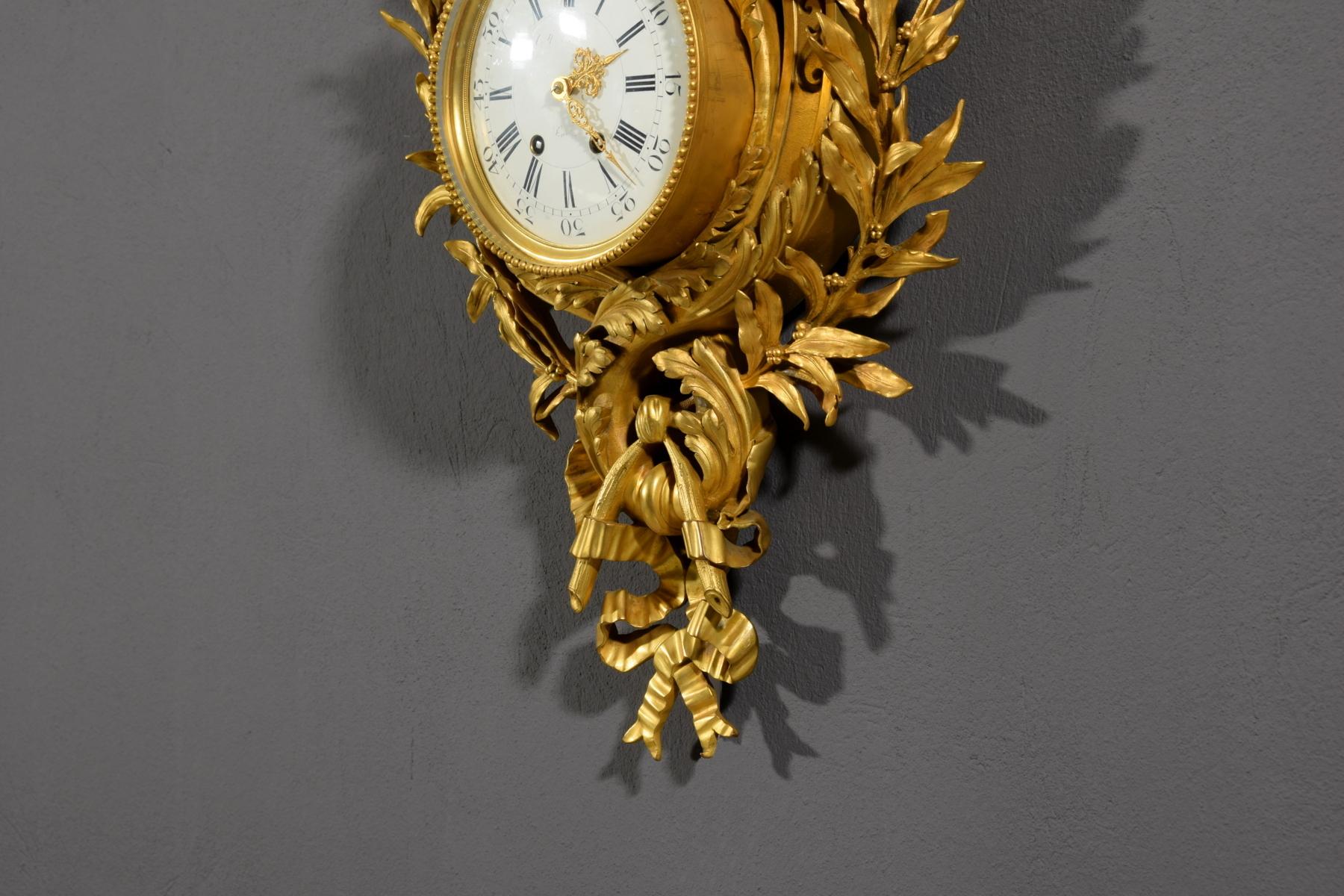 19th century, French Gilt Bronze Cartel Clock 11