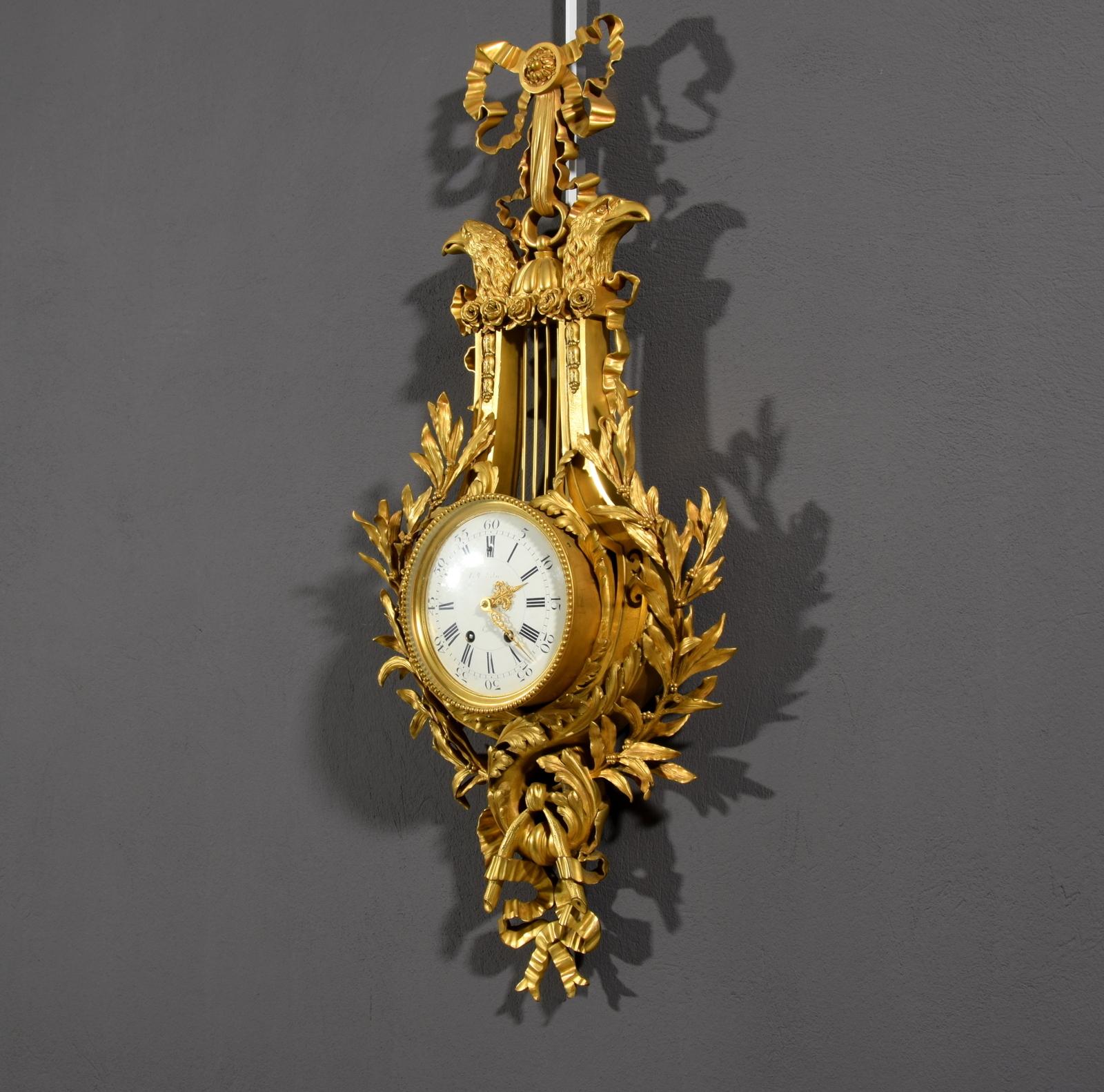 19th century, French Gilt Bronze Cartel Clock 12