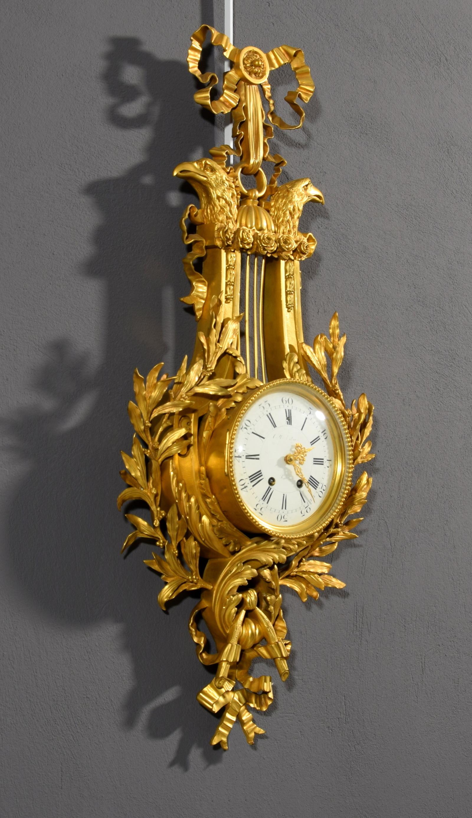 19th century, French Gilt Bronze Cartel Clock 4