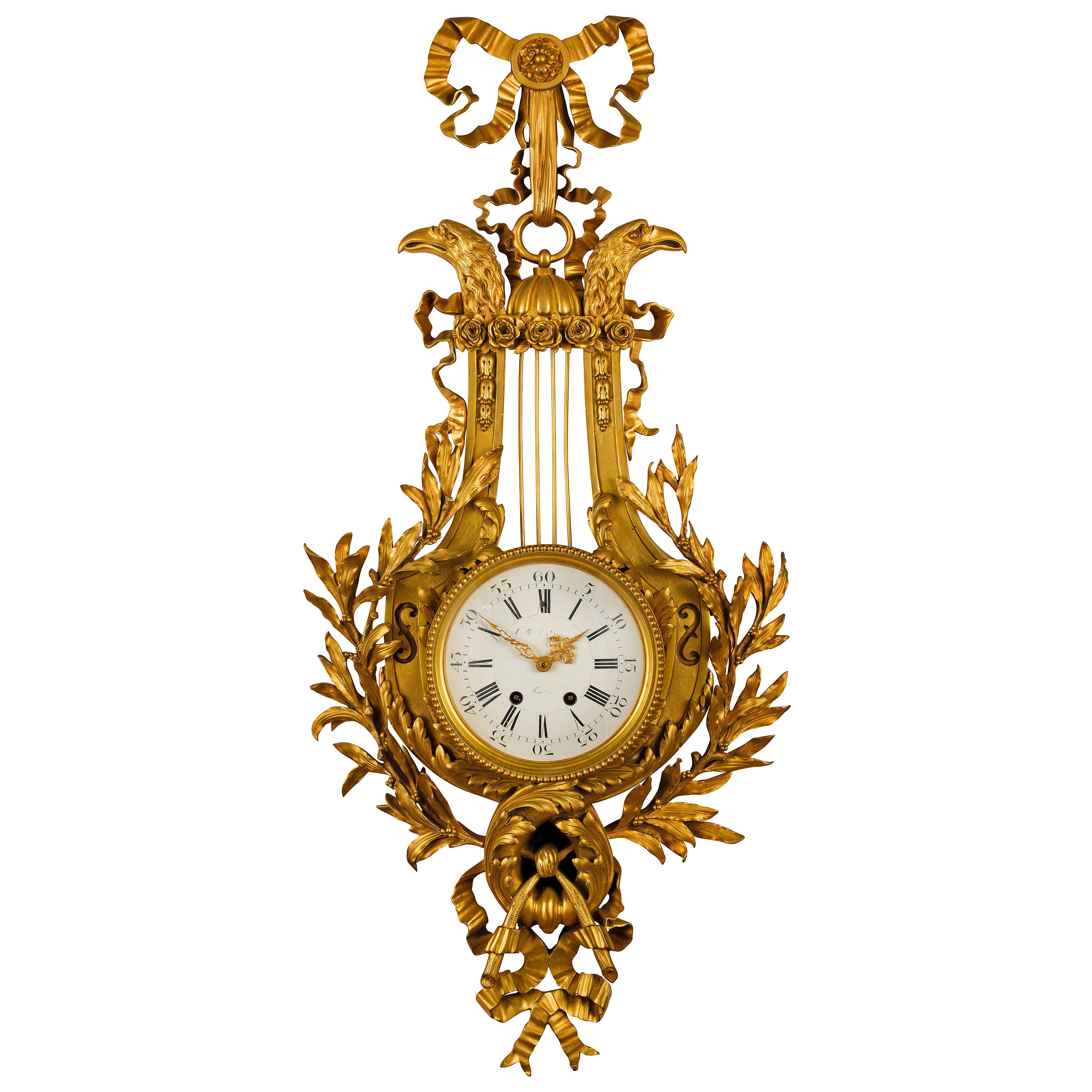 19th century, French Gilt Bronze Cartel Clock