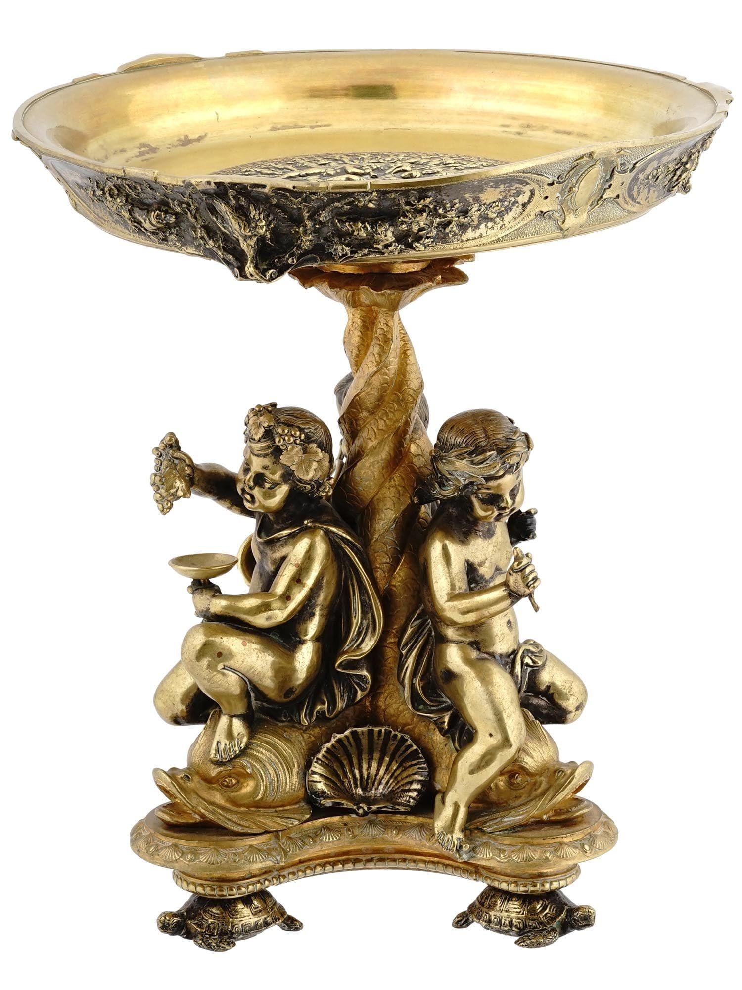 19th Century French Gilt Bronze Centerpiece Bowl in the Baroque Style 7