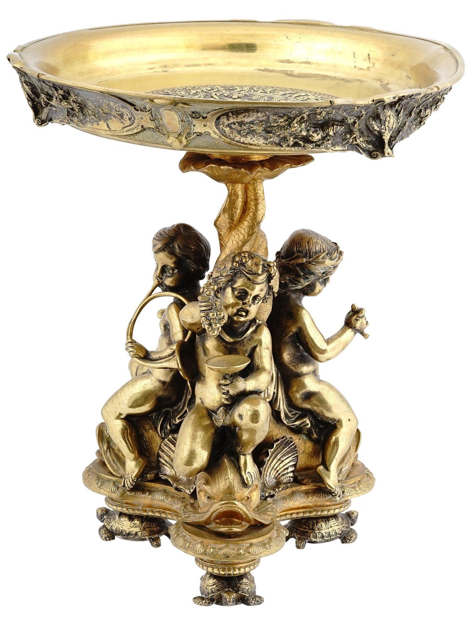 19th Century French Gilt Bronze Centerpiece Bowl in the Baroque Style 8