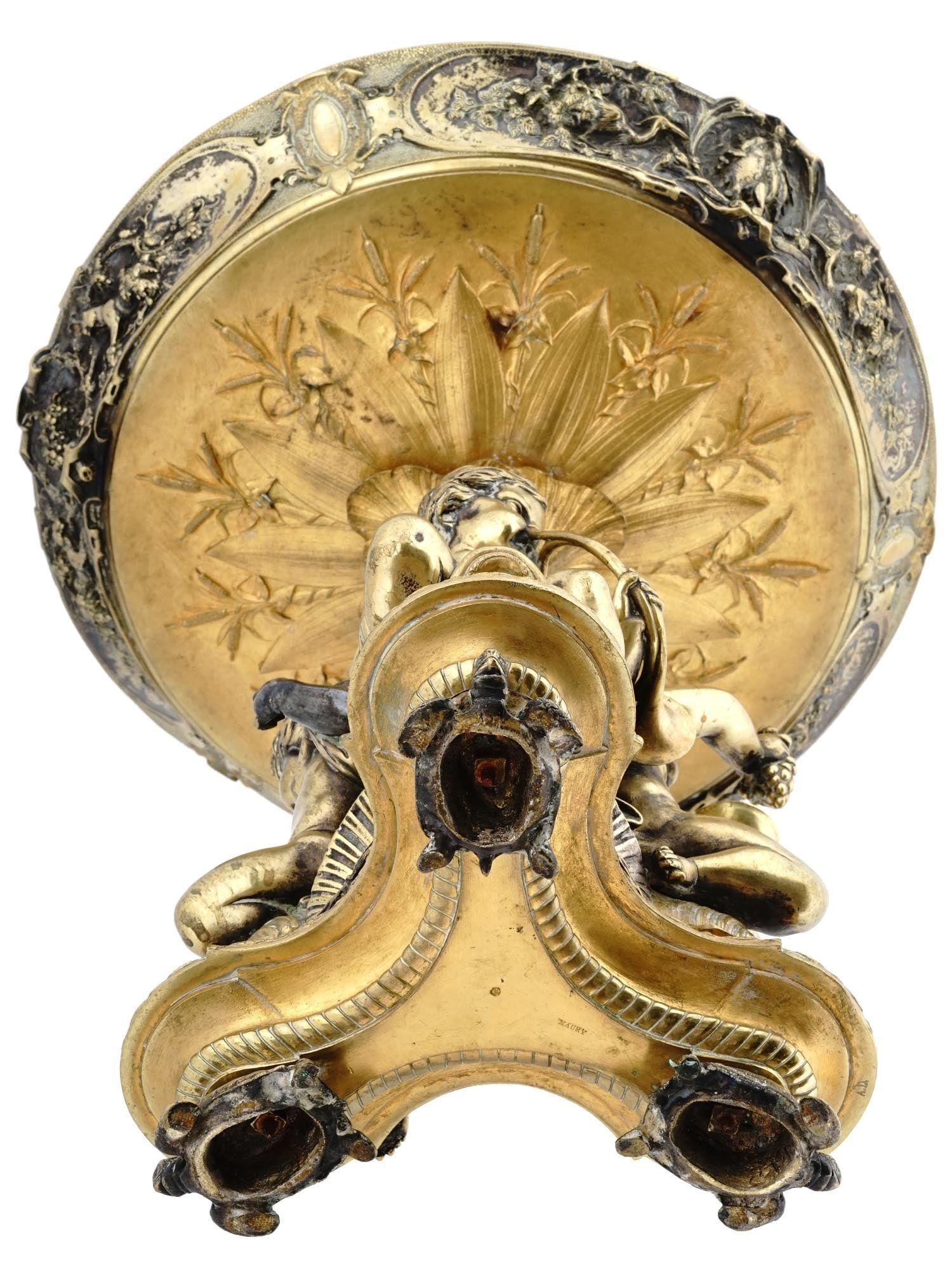 19th Century French Gilt Bronze Centerpiece Bowl in the Baroque Style 3