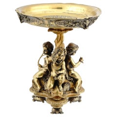 19th Century French Gilt Bronze Centerpiece Bowl in the Baroque Style