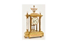 19th Century French Gilt Bronze & Crystal Regulator Clock by Samuel Marti