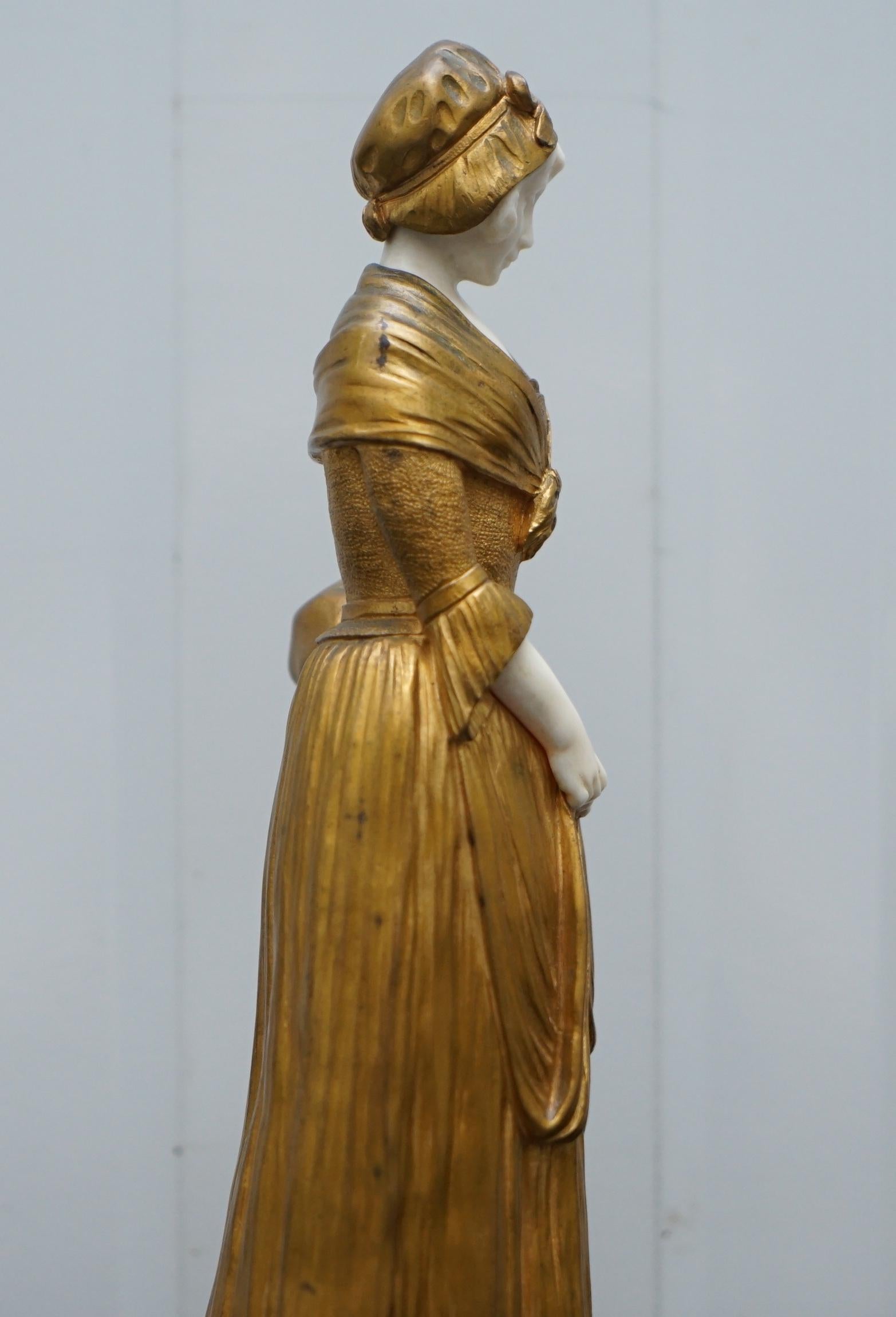 19th Century French Gilt Bronze Dominique Alonzo Statue La Vuelta De Mercado 7