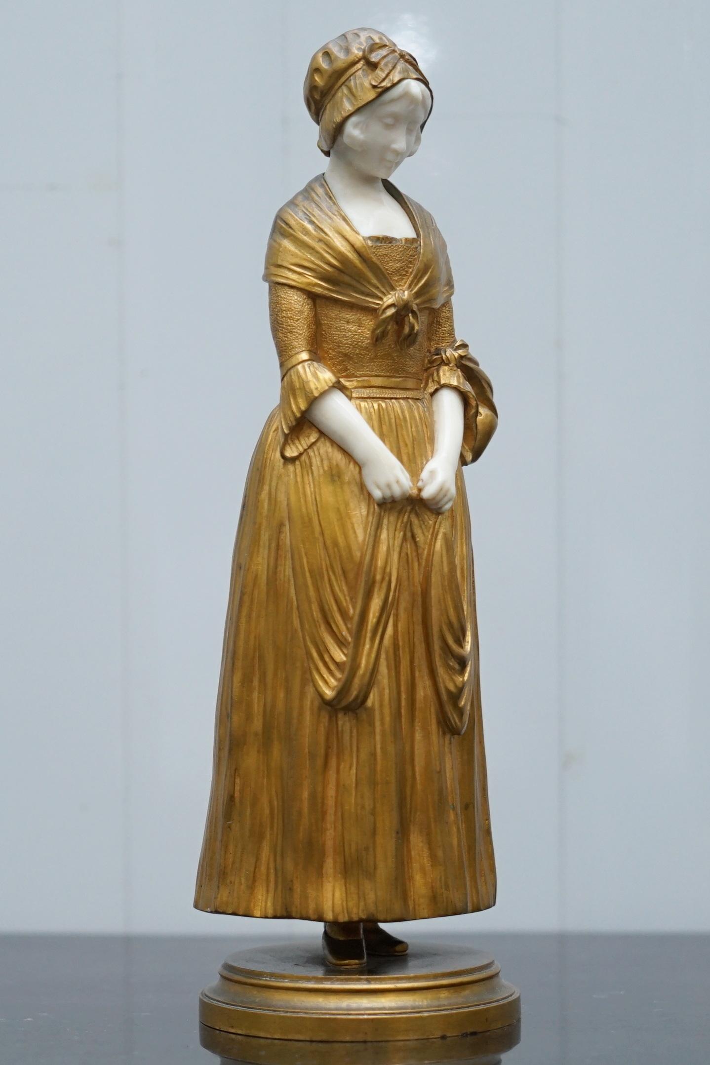 19th Century French Gilt Bronze Dominique Alonzo Statue La Vuelta De Mercado 1