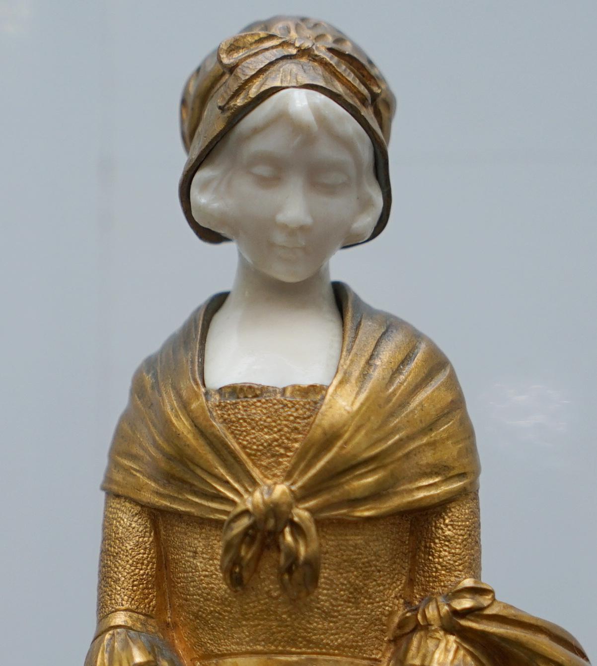 19th Century French Gilt Bronze Dominique Alonzo Statue La Vuelta De Mercado 3
