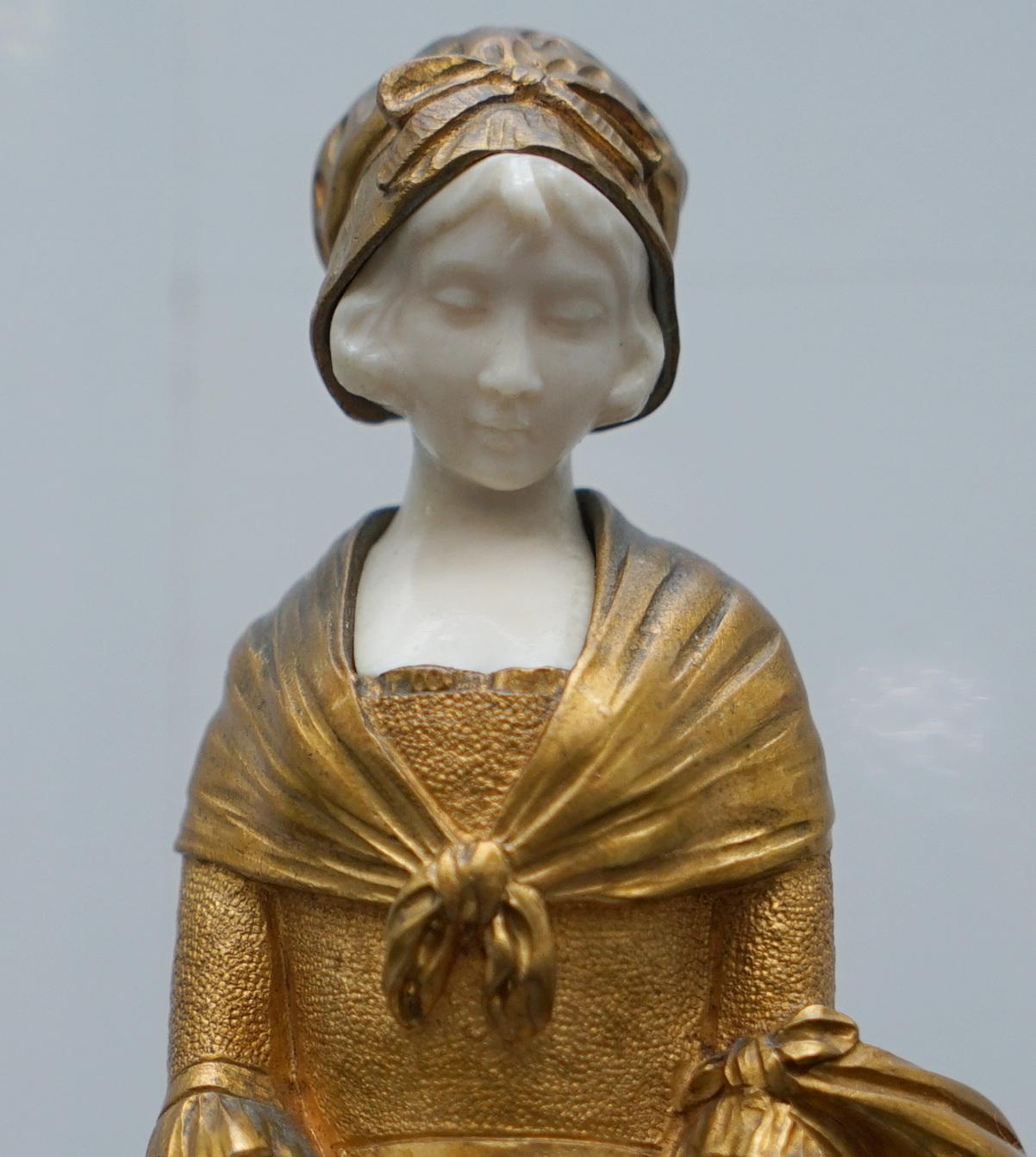 19th Century French Gilt Bronze Dominique Alonzo Statue La Vuelta De Mercado 2
