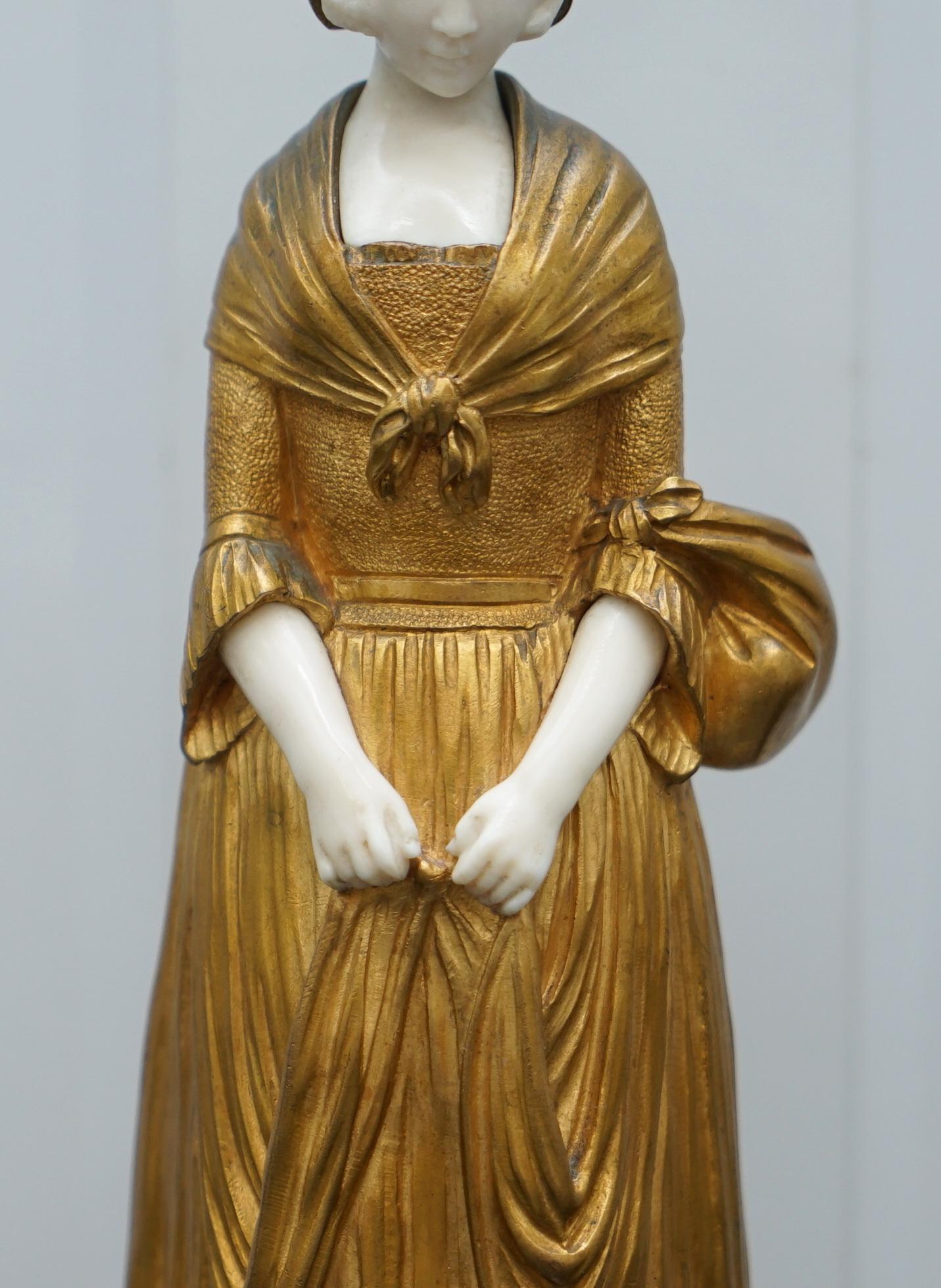 19th Century French Gilt Bronze Dominique Alonzo Statue La Vuelta De Mercado 4