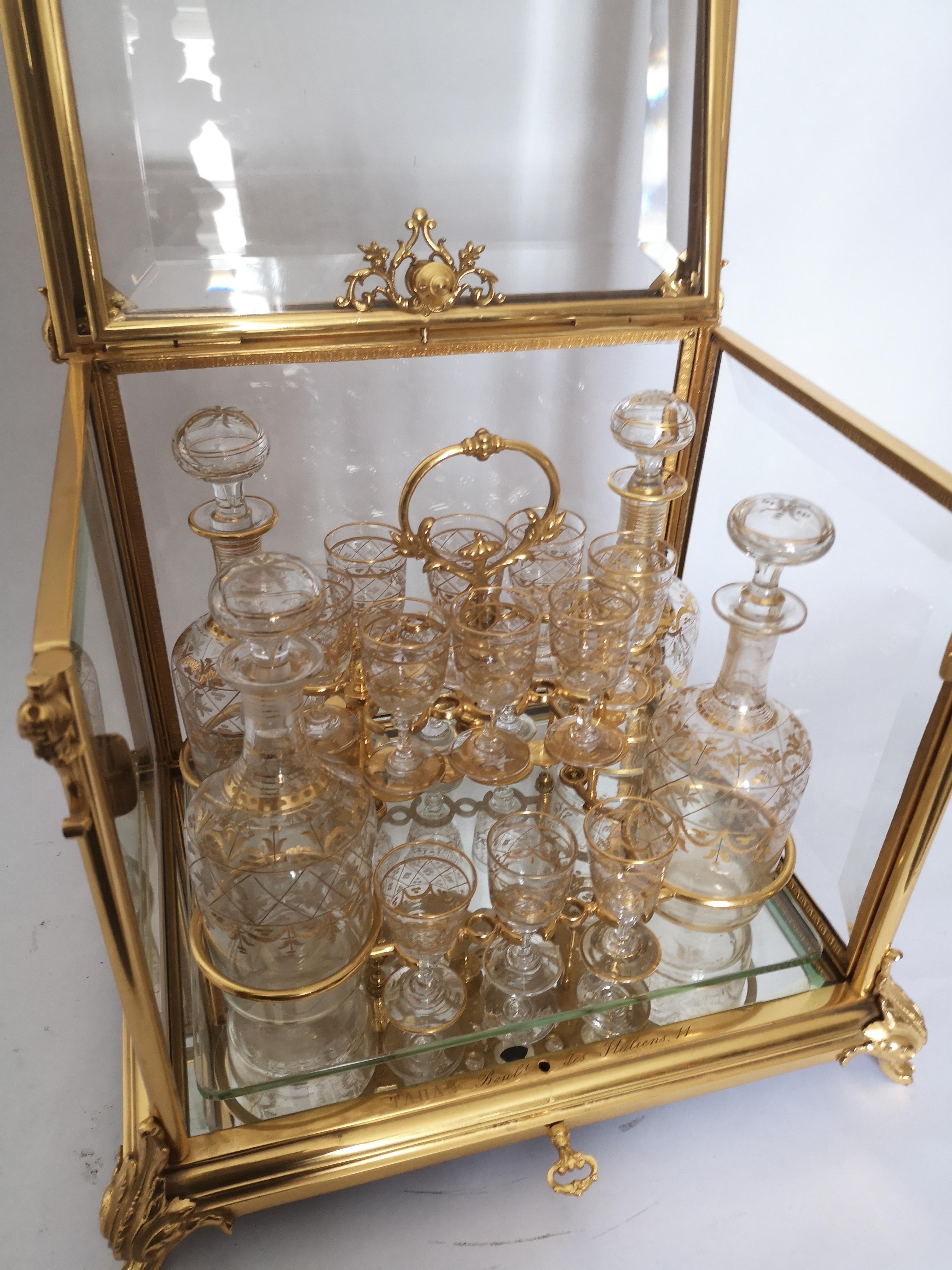 19th Century French Gilt Bronze Drinks Case / Cave a Liqueur by Tahan In Good Condition For Sale In London, GB